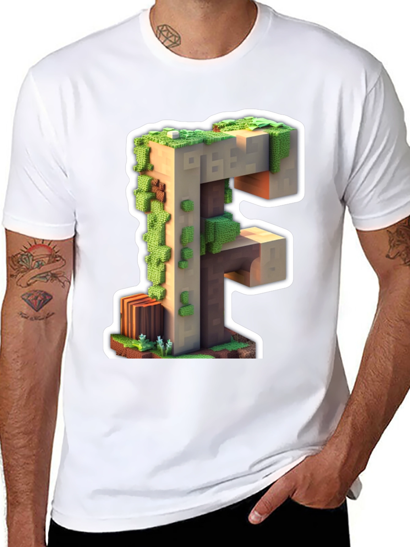 Minecraft F Letter T-Shirt