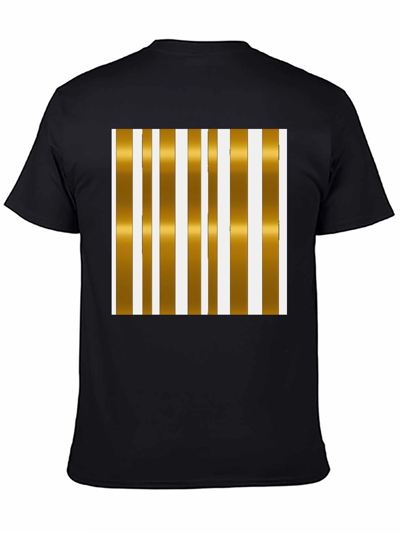 Striped Gold & White Graphic Tee