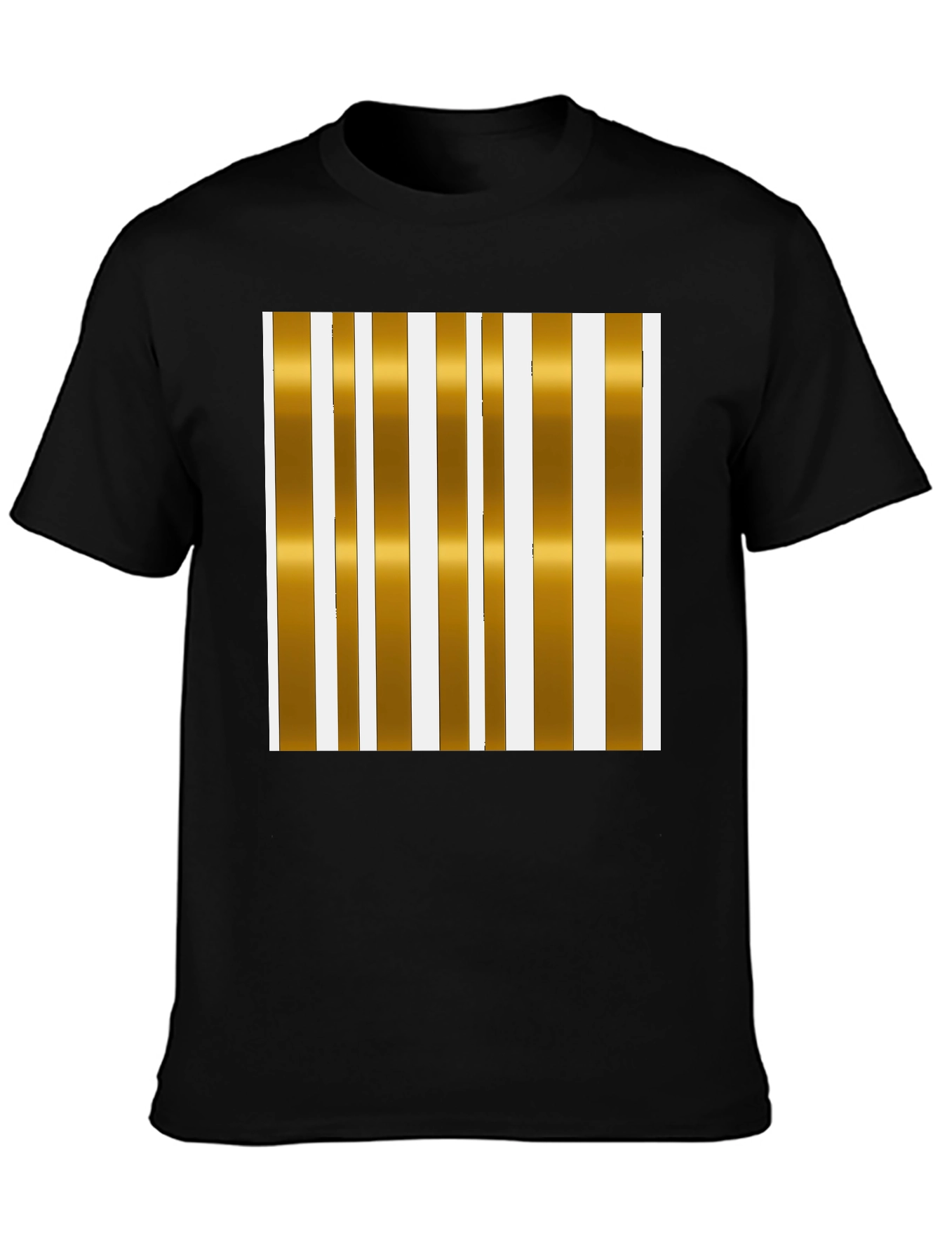 Striped Gold & White Graphic Tee
