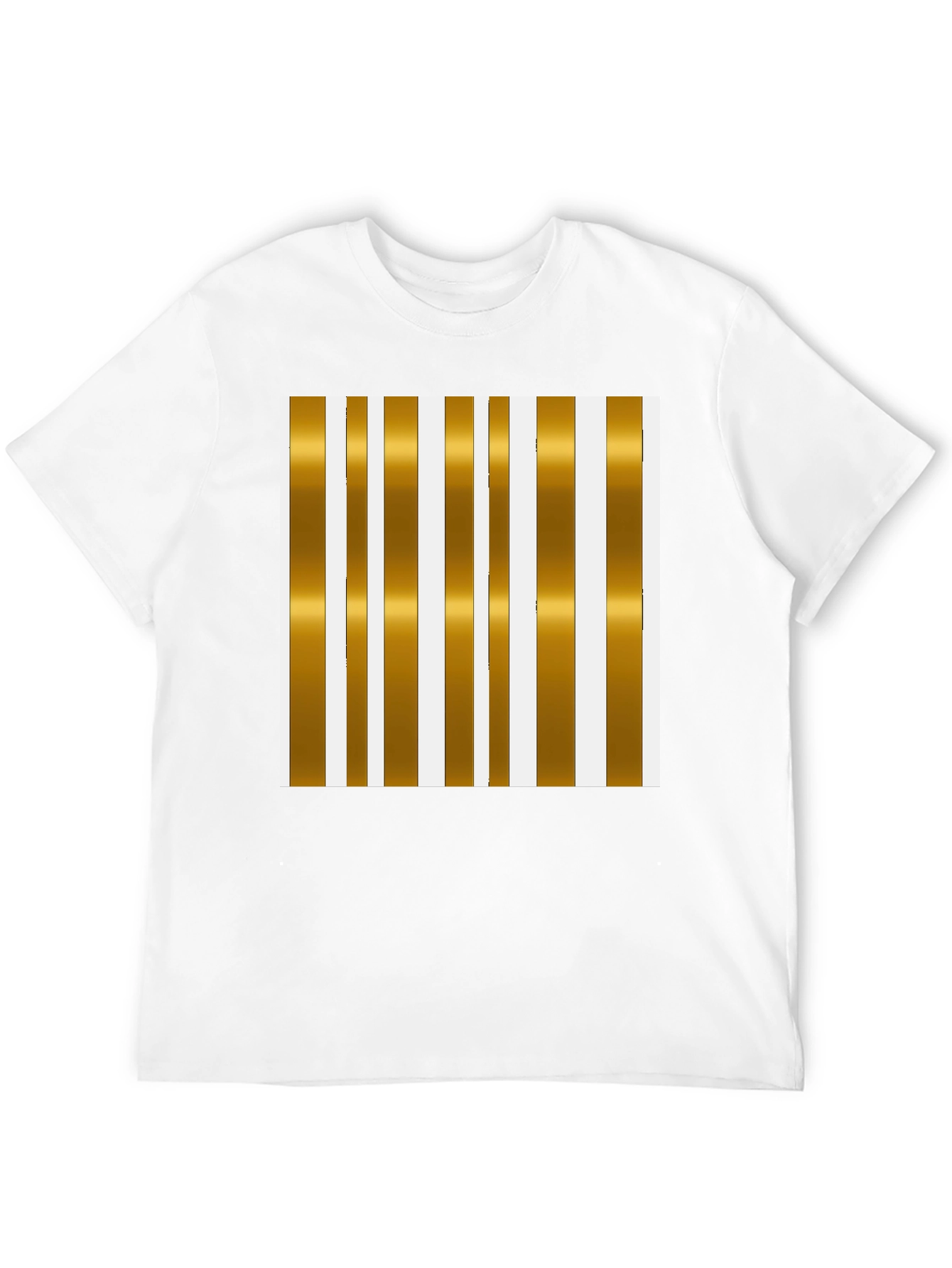 Striped Gold & White Graphic Tee