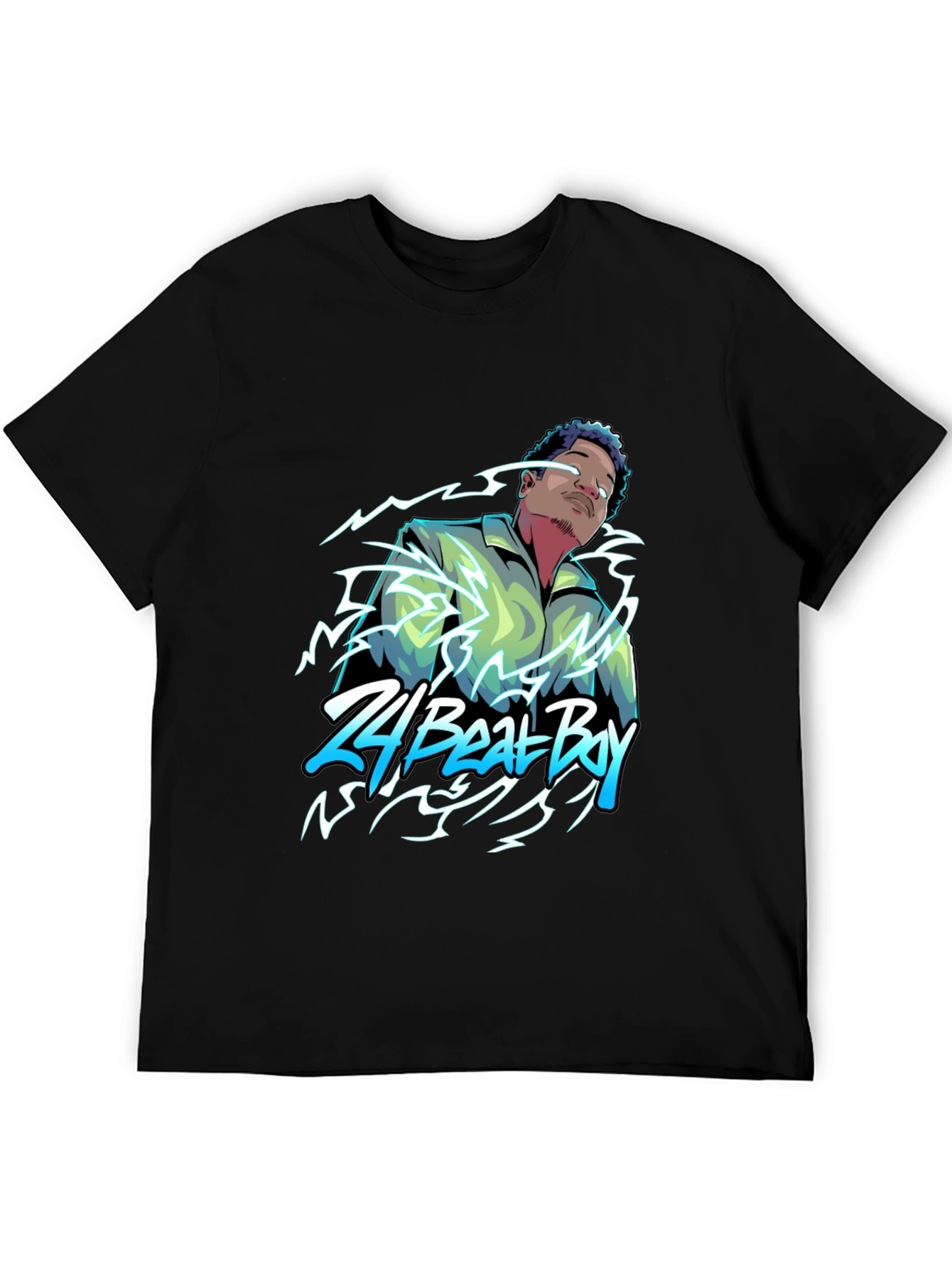 24 Beat Boy Graphic T-Shirt - Stylish Black Tee