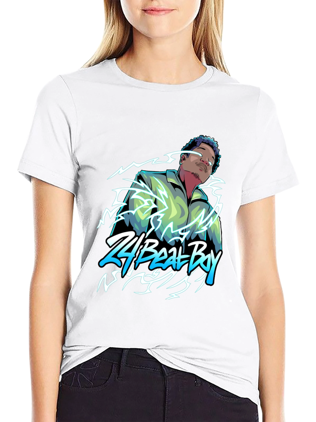 24 Beat Boy Graphic T-Shirt - Stylish Black Tee