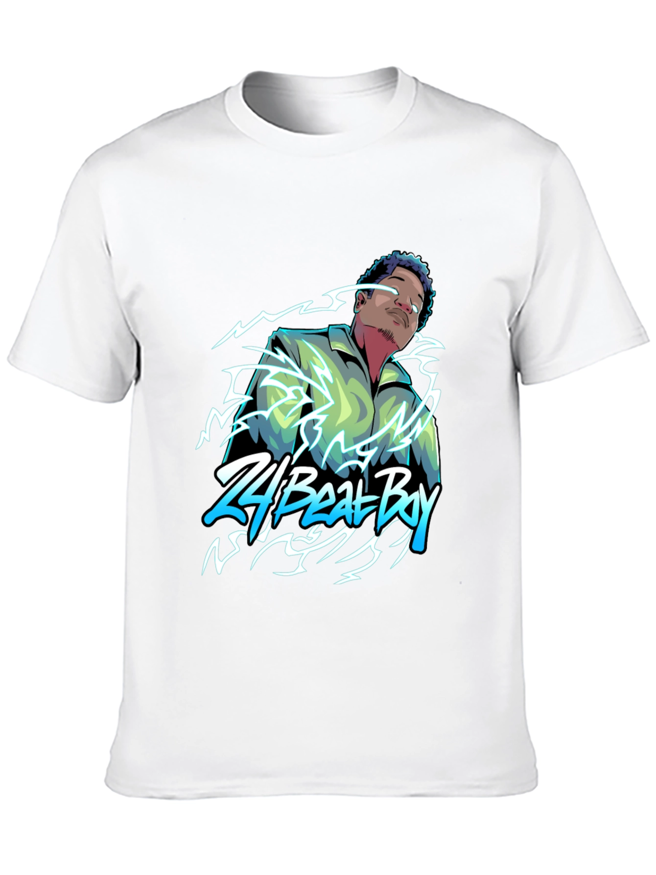 24 Beat Boy Graphic T-Shirt - Stylish Black Tee