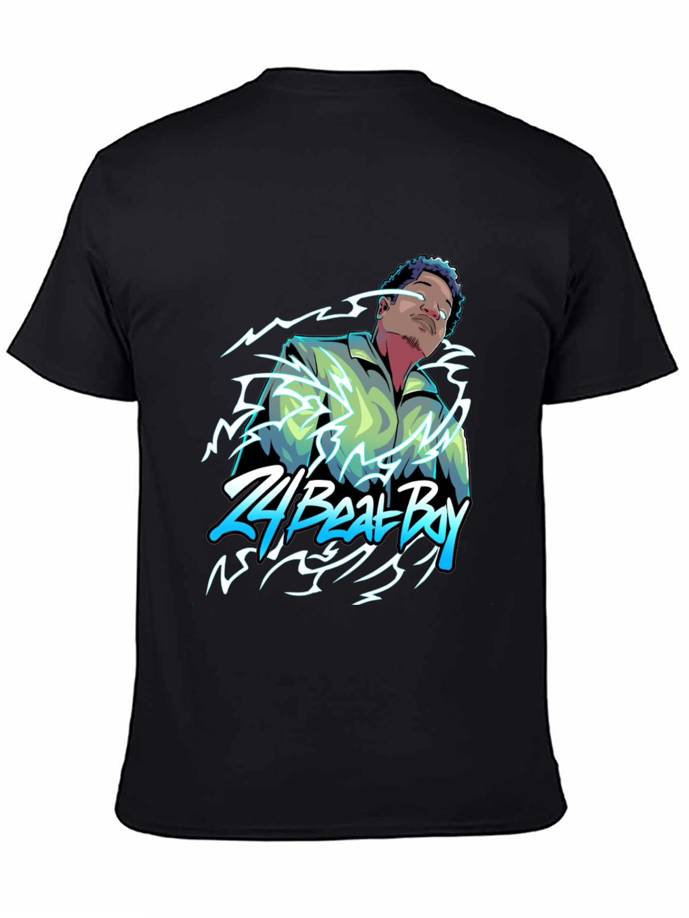24 Beat Boy Graphic T-Shirt - Stylish Black Tee