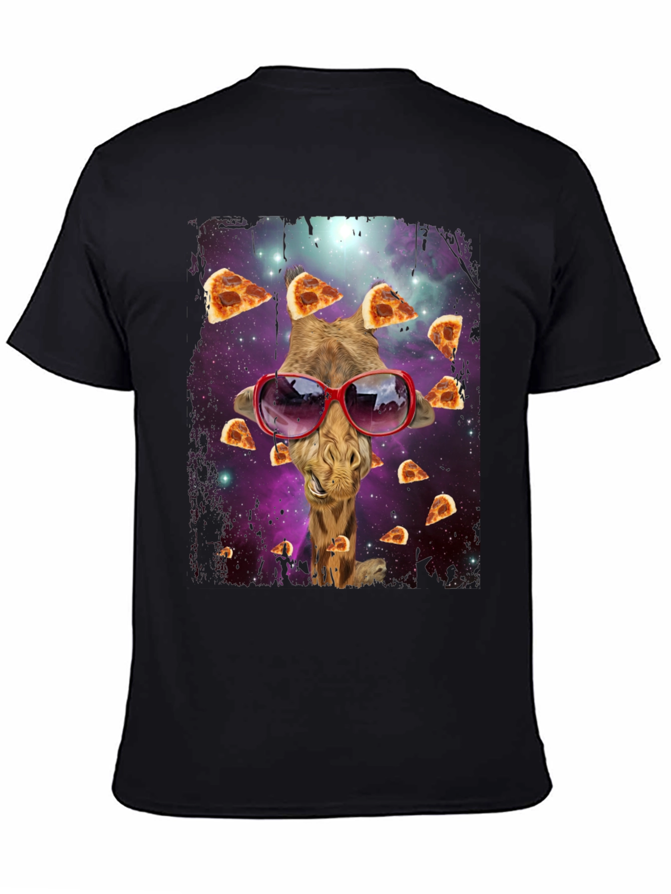 Giraffe Pizza Galaxy T-Shirt