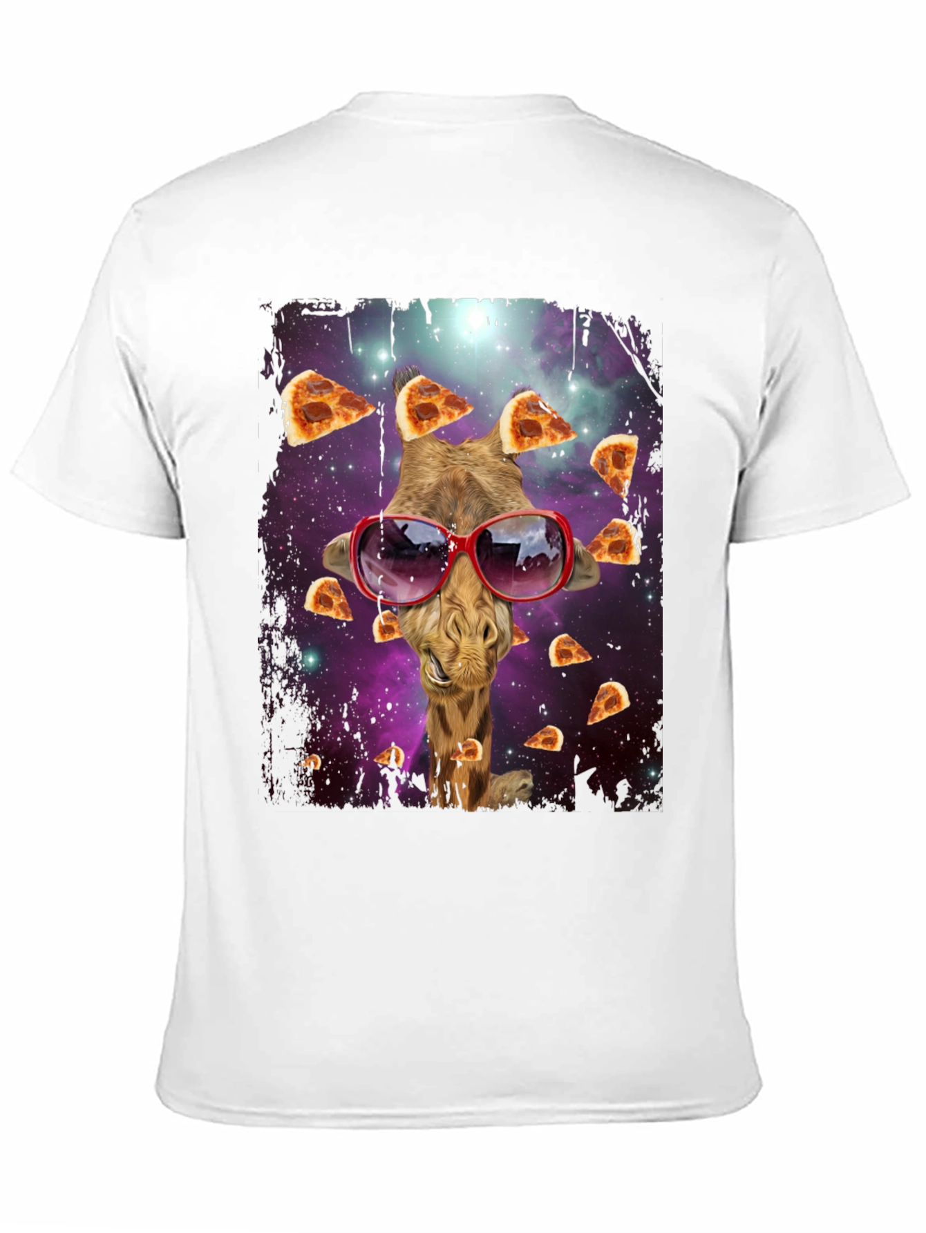 Giraffe Pizza Galaxy T-Shirt