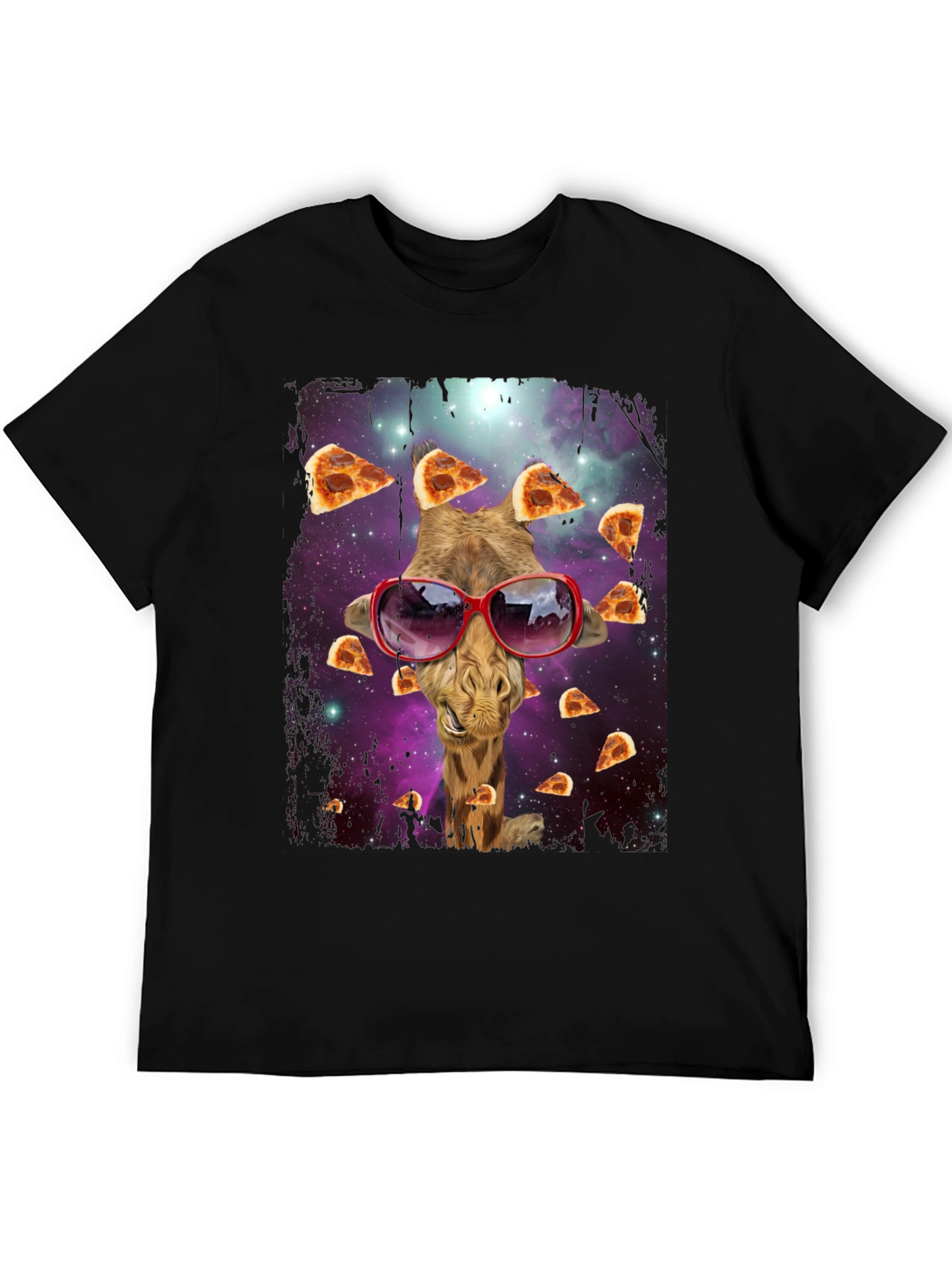 Giraffe Pizza Galaxy T-Shirt