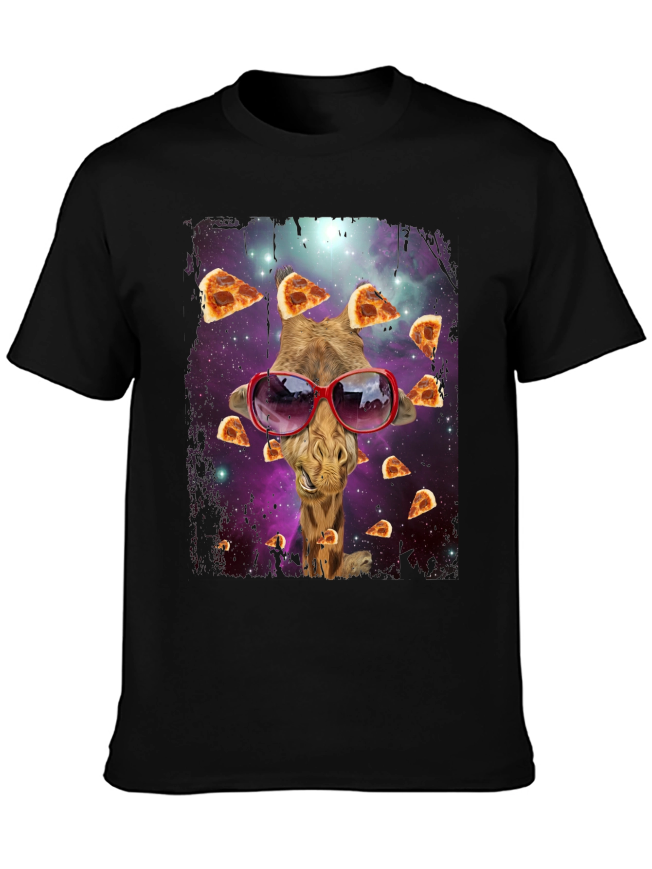 Giraffe Pizza Galaxy T-Shirt