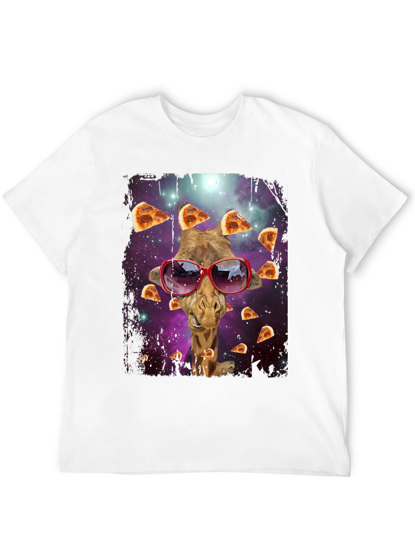 Giraffe Pizza Galaxy T-Shirt