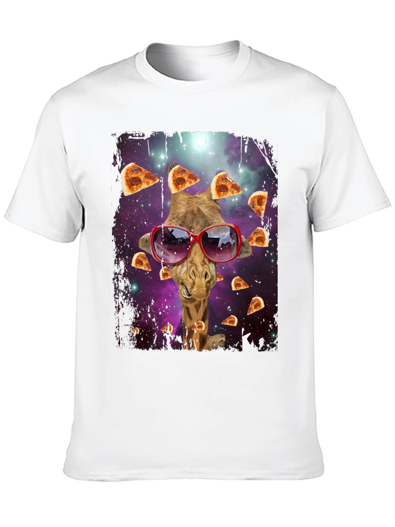 Giraffe Pizza Galaxy T-Shirt