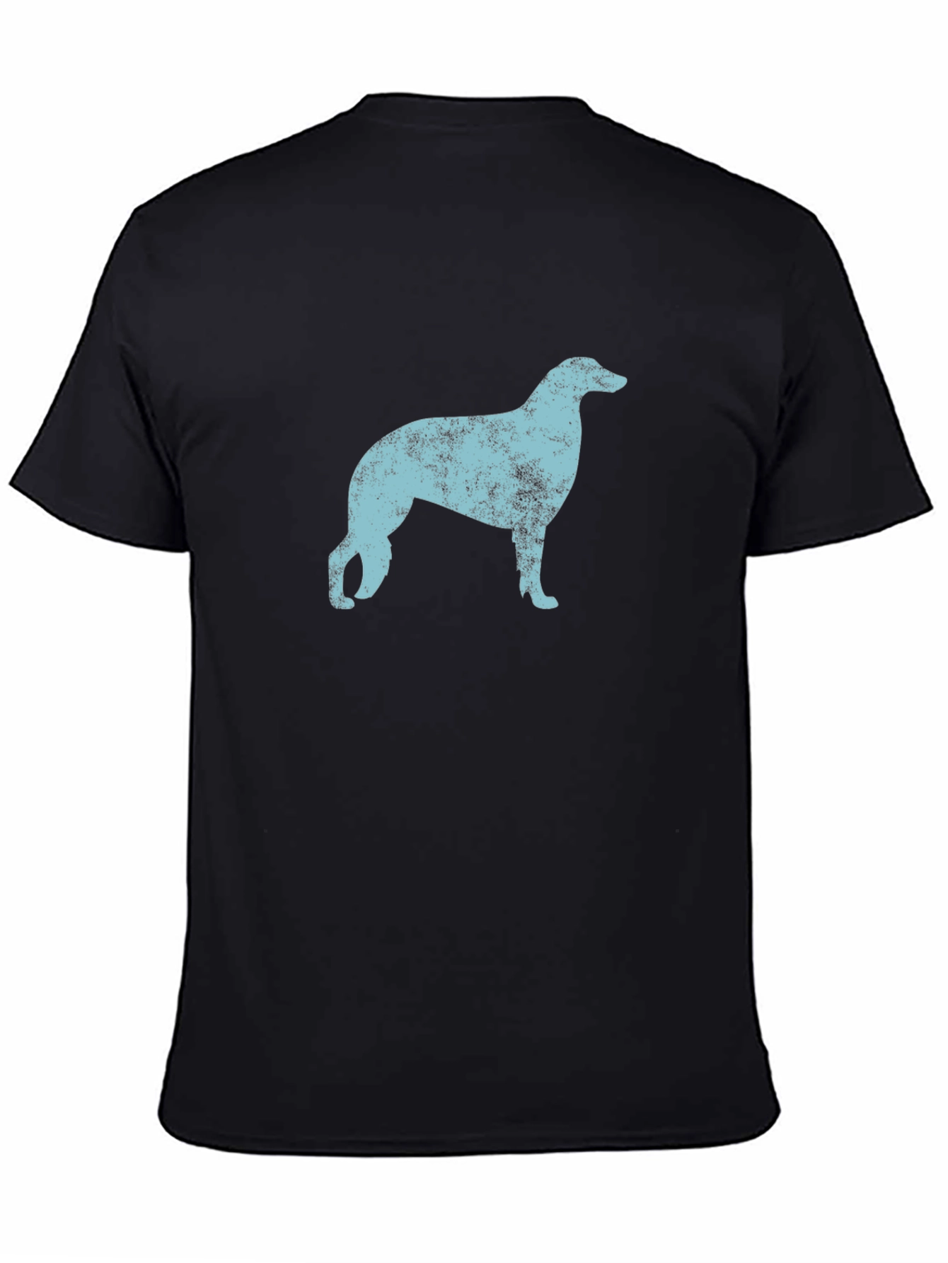 Distressed Dog Silhouette Graphic Tee - Black