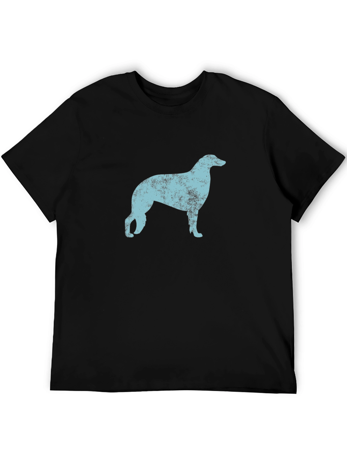 Distressed Dog Silhouette Graphic Tee - Black