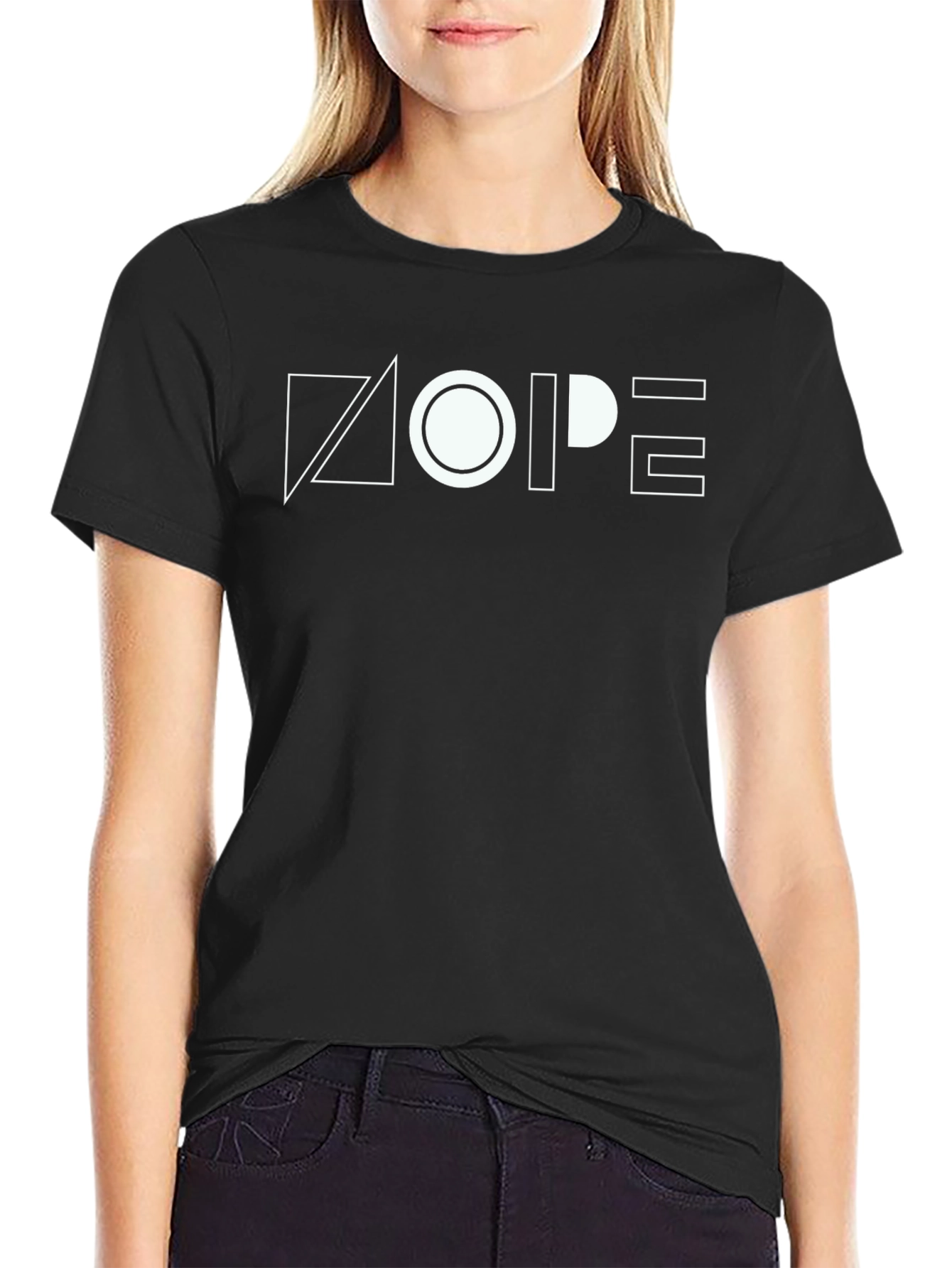 Geometric NOPE Graphic Tee - Modern Minimalist
