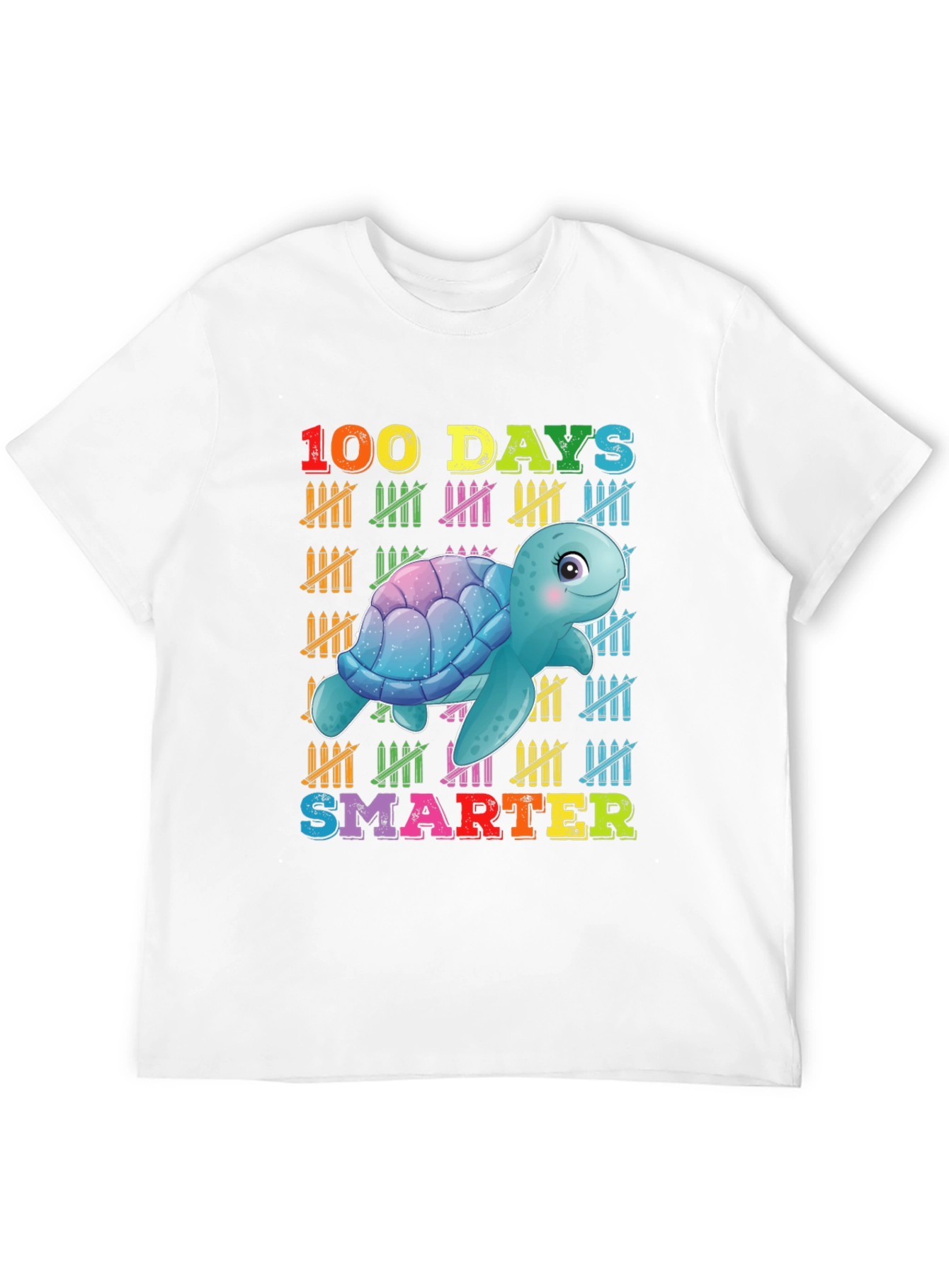 100 Days Smarter Turtle Graphic T-Shirt