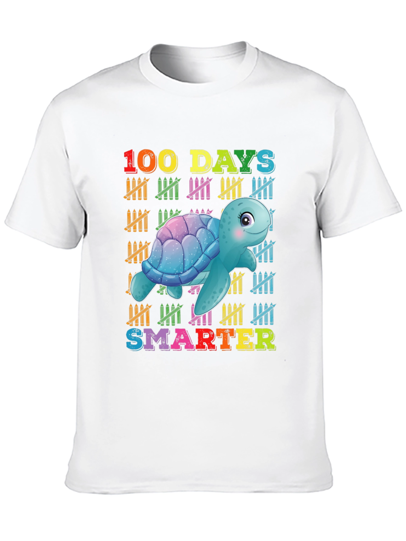 100 Days Smarter Turtle Graphic T-Shirt