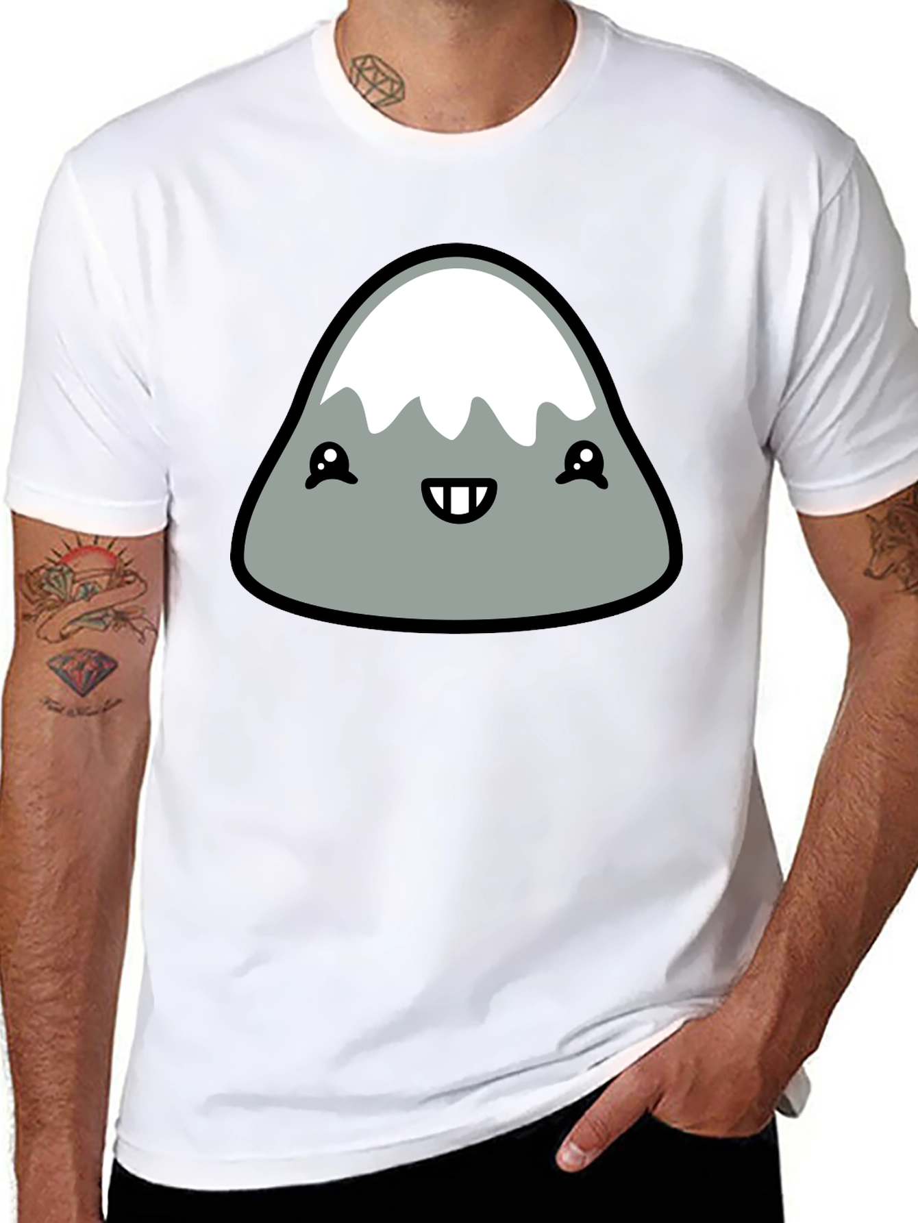 Cute Mountain Graphic Tee - Black T-Shirt