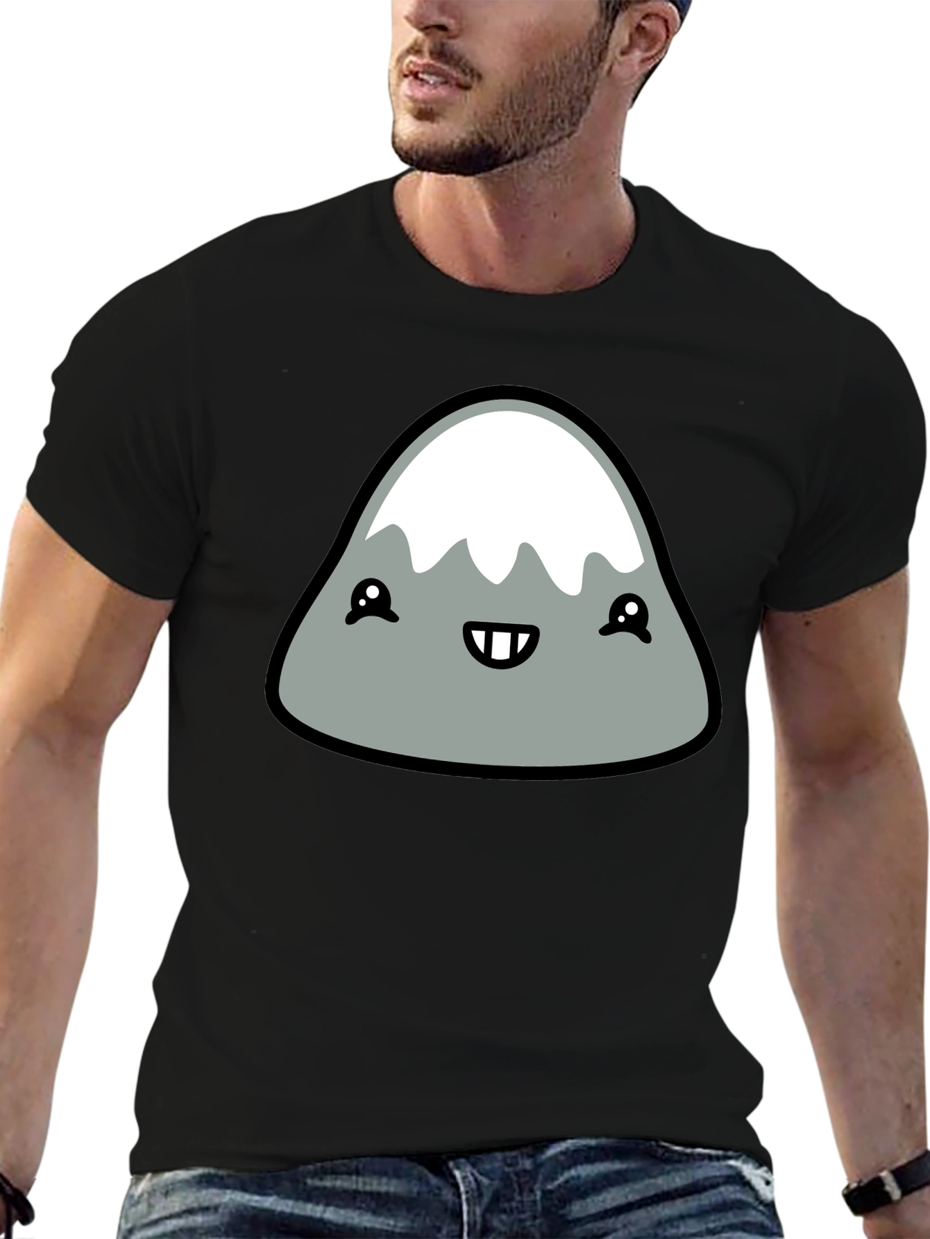 Cute Mountain Graphic Tee - Black T-Shirt