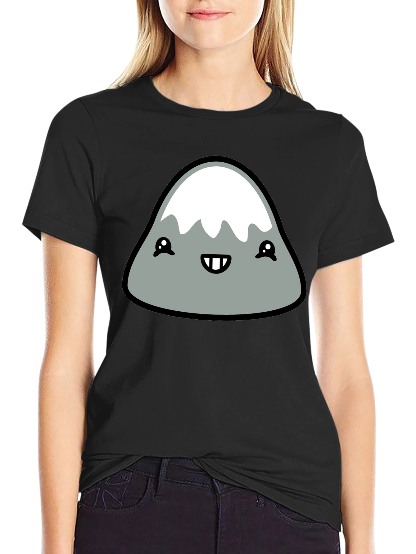 Cute Mountain Graphic Tee - Black T-Shirt