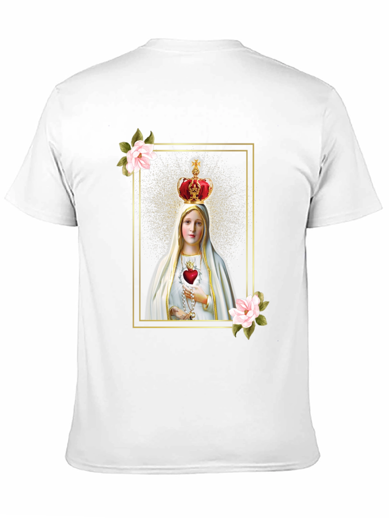 Virgin Mary Graphic Tee - Religious Black T-Shirt