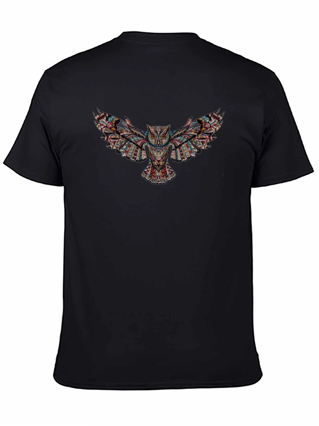 Owl Print Black T-Shirt