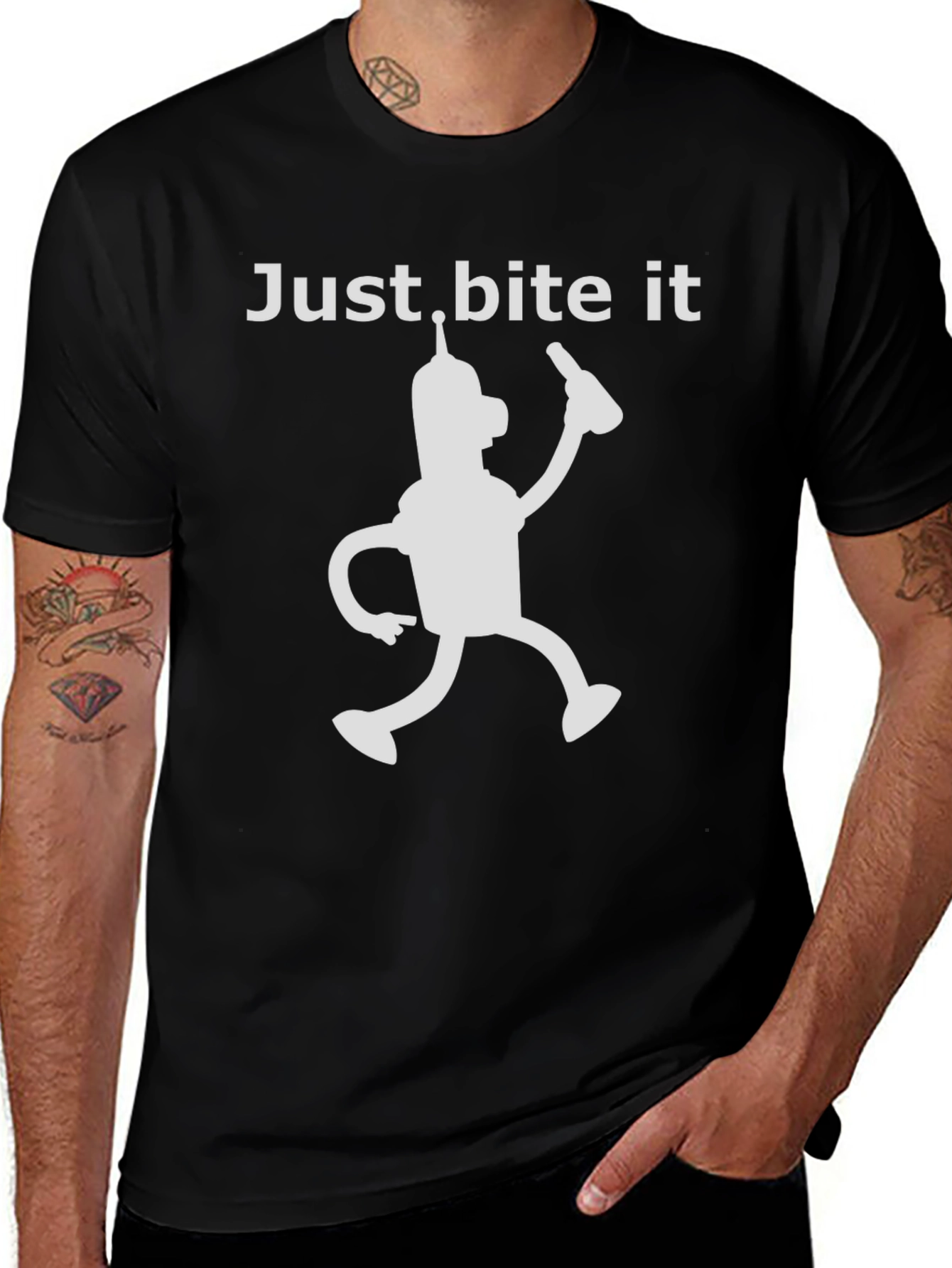Just Bite It Bender T-Shirt - Funny Robot Tee