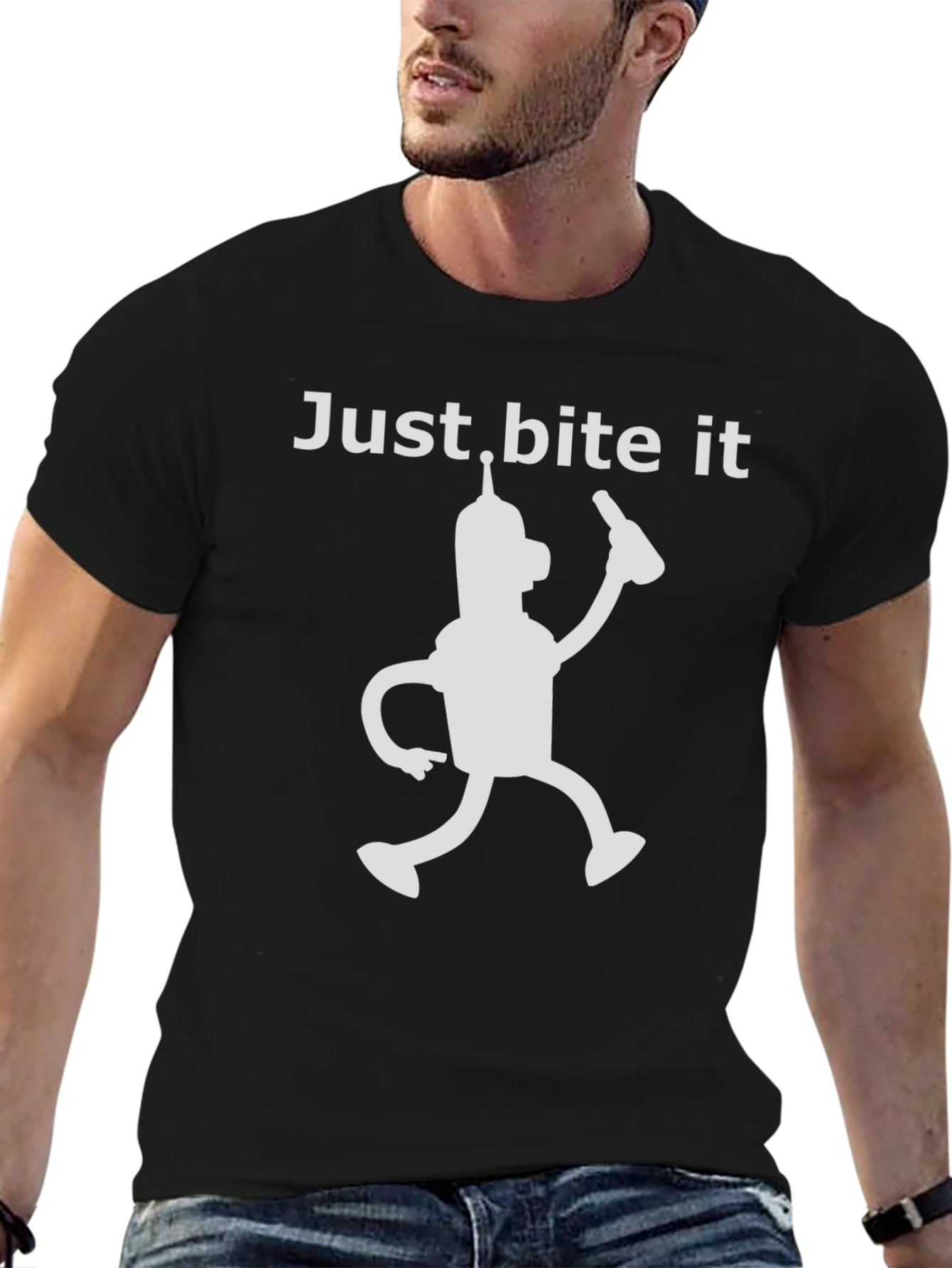 Just Bite It Bender T-Shirt - Funny Robot Tee
