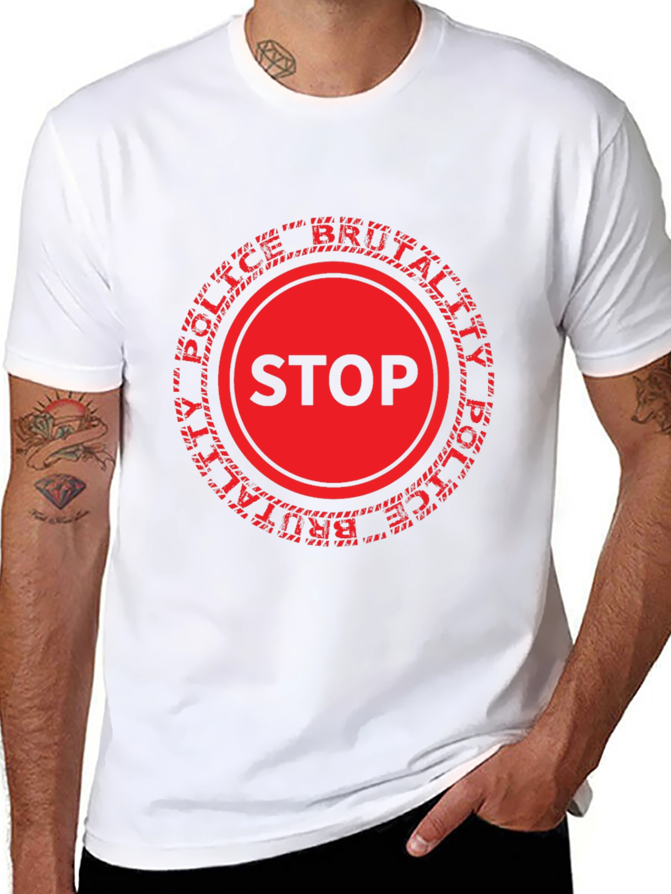 Stop Police Brutality Graphic Tee - Black