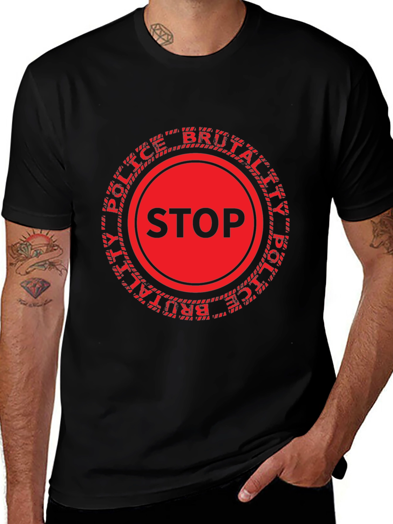Stop Police Brutality Graphic Tee - Black