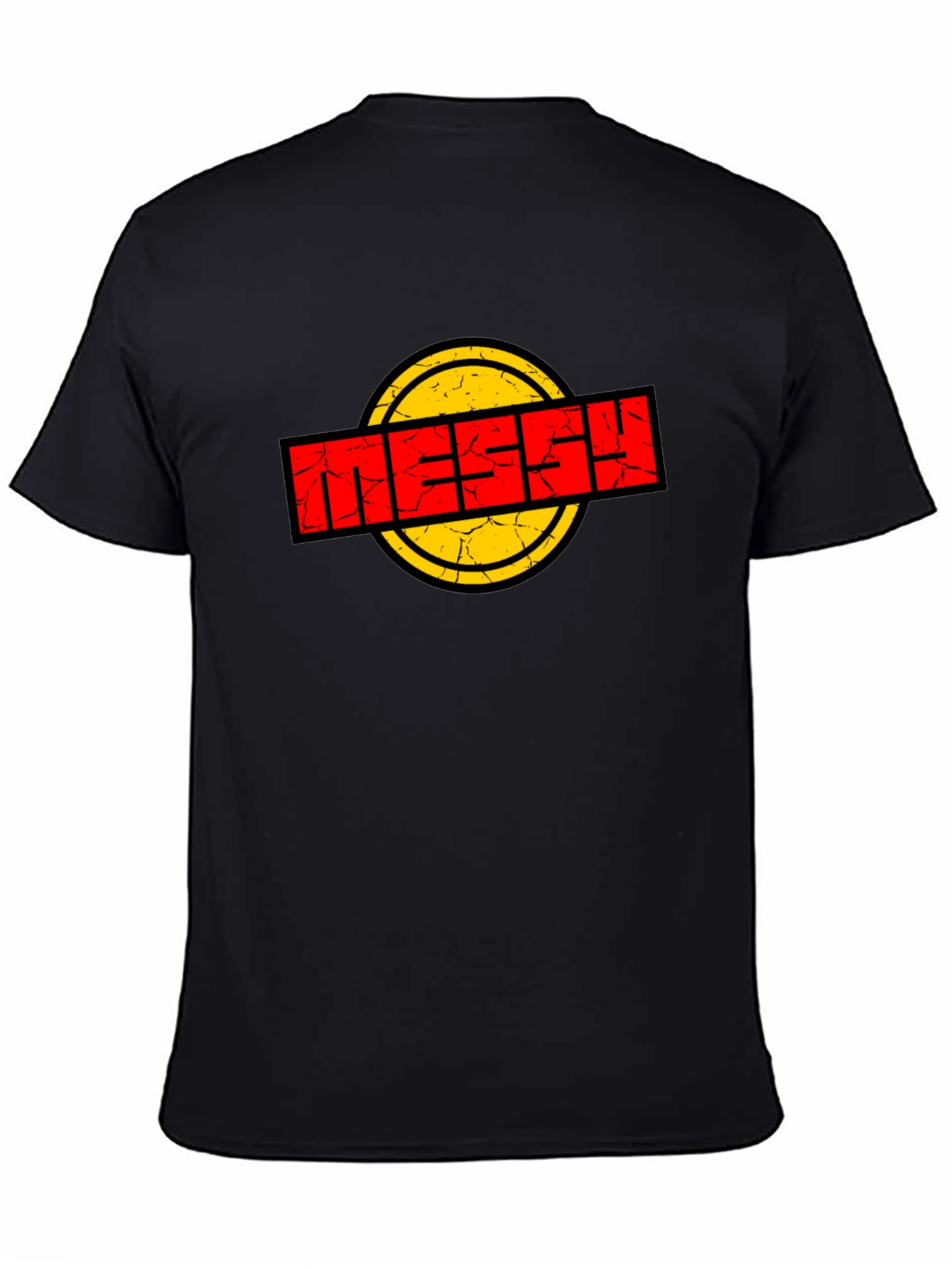Messy Logo Graphic Tee - Black Cotton T-Shirt