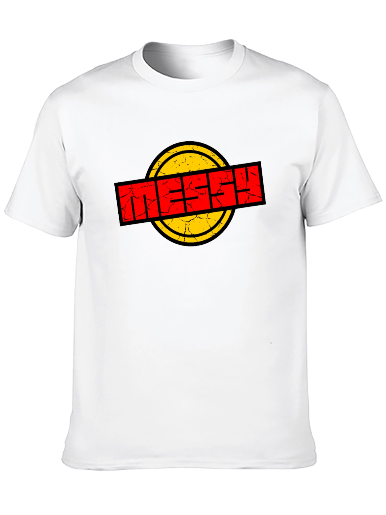 Messy Logo Graphic Tee - Black Cotton T-Shirt