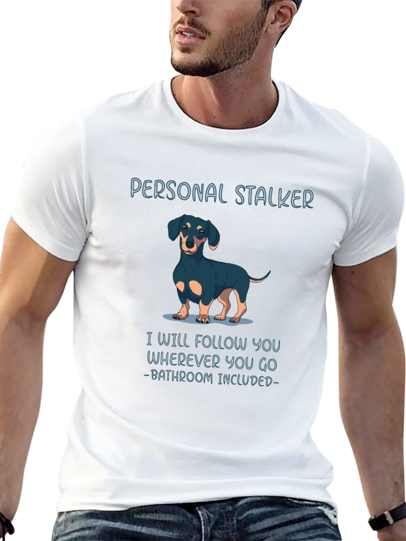 Personal Stalker Dachshund Graphic Tee