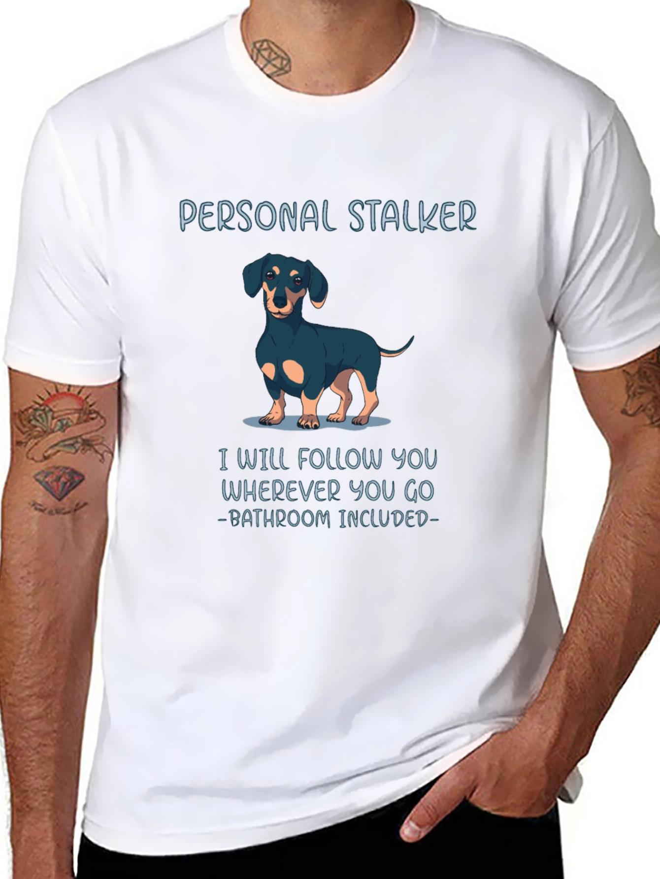 Personal Stalker Dachshund Graphic Tee