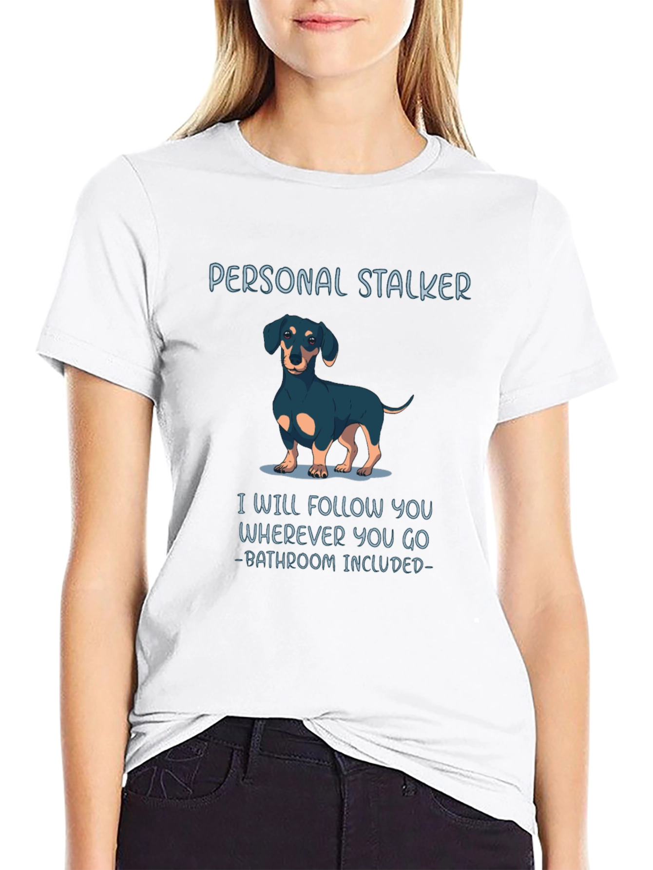 Personal Stalker Dachshund Graphic Tee