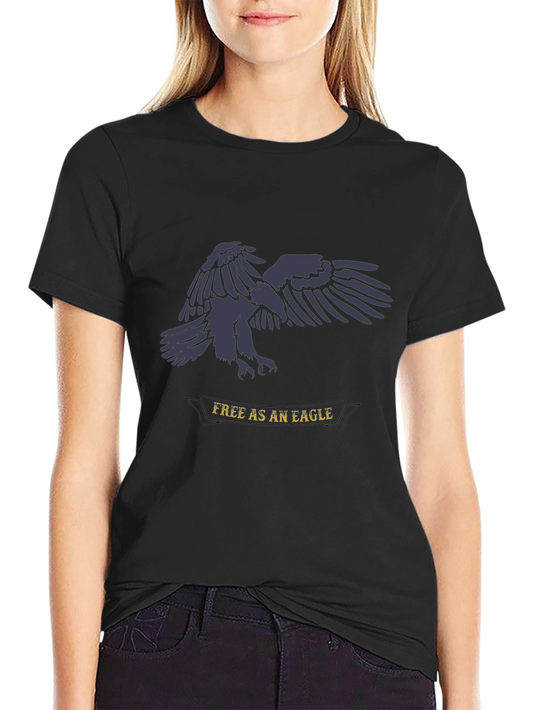 Free as an Eagle Graphic Tee - Black Cotton Shirt