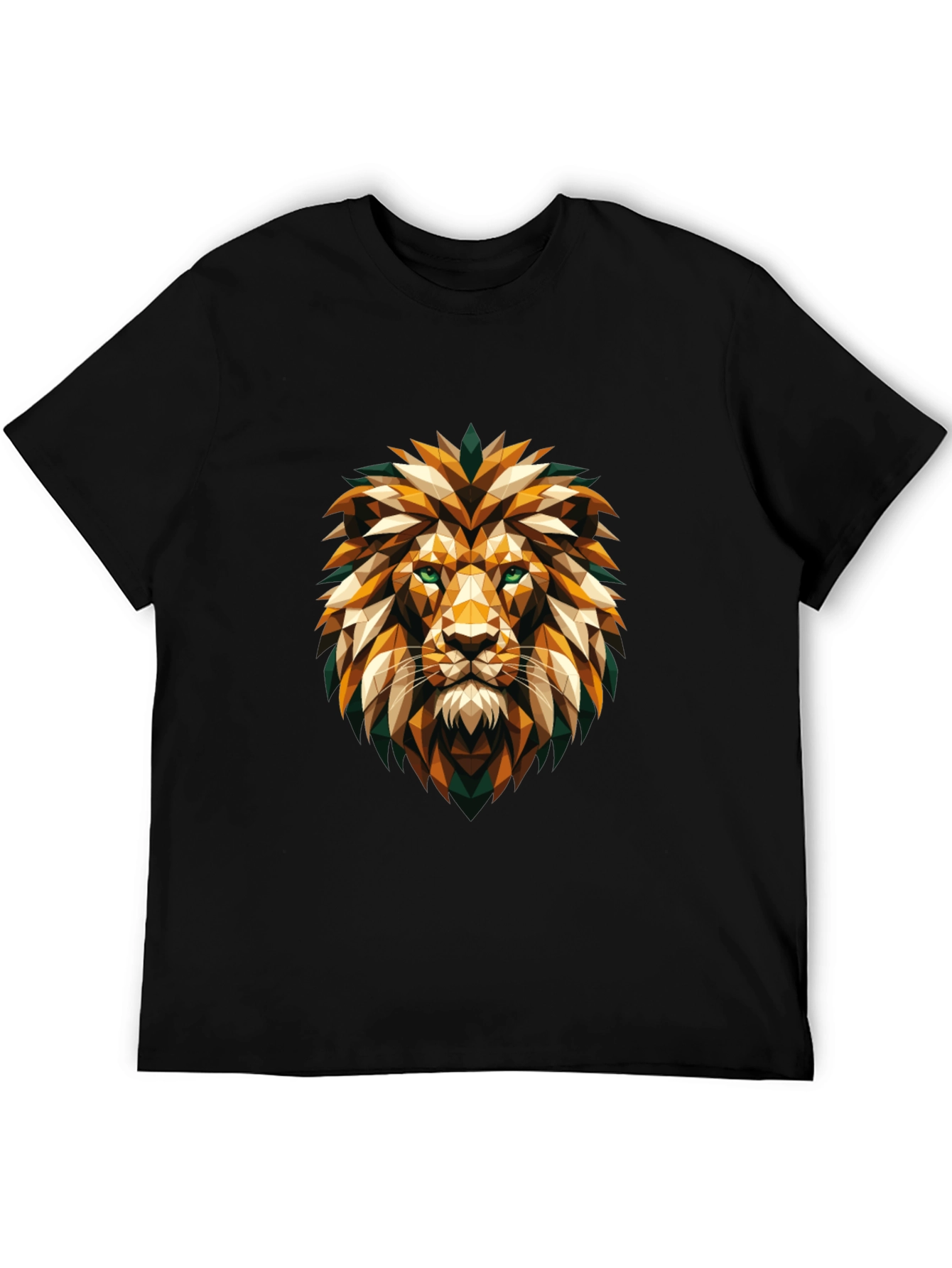 Geometric Lion Head Graphic Tee - Cool Stylish Design