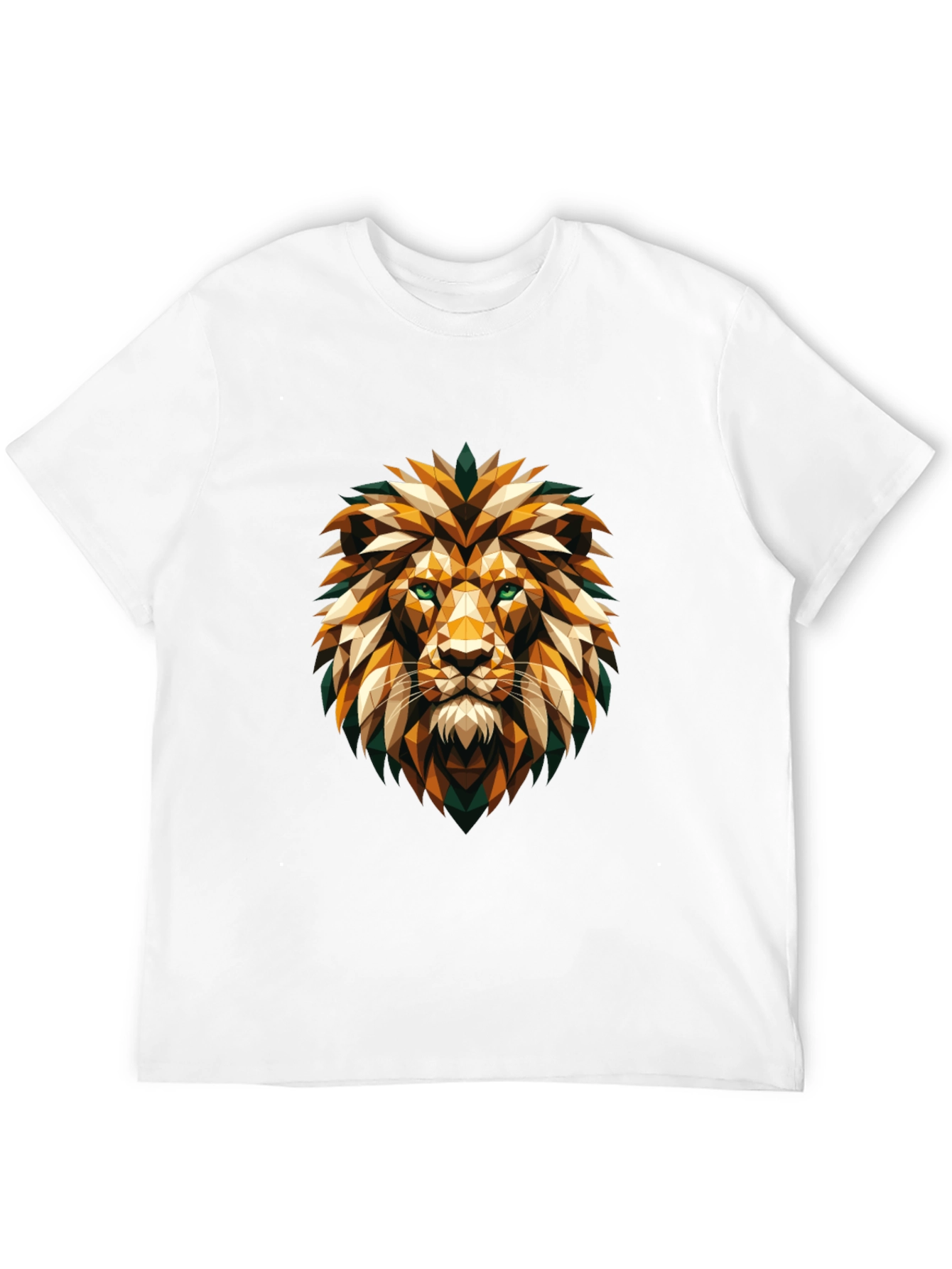 Geometric Lion Head Graphic Tee - Cool Stylish Design