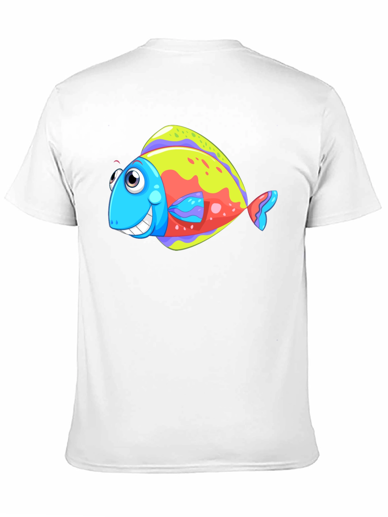 Funny Fish Graphic Tee - Black Cotton T-Shirt