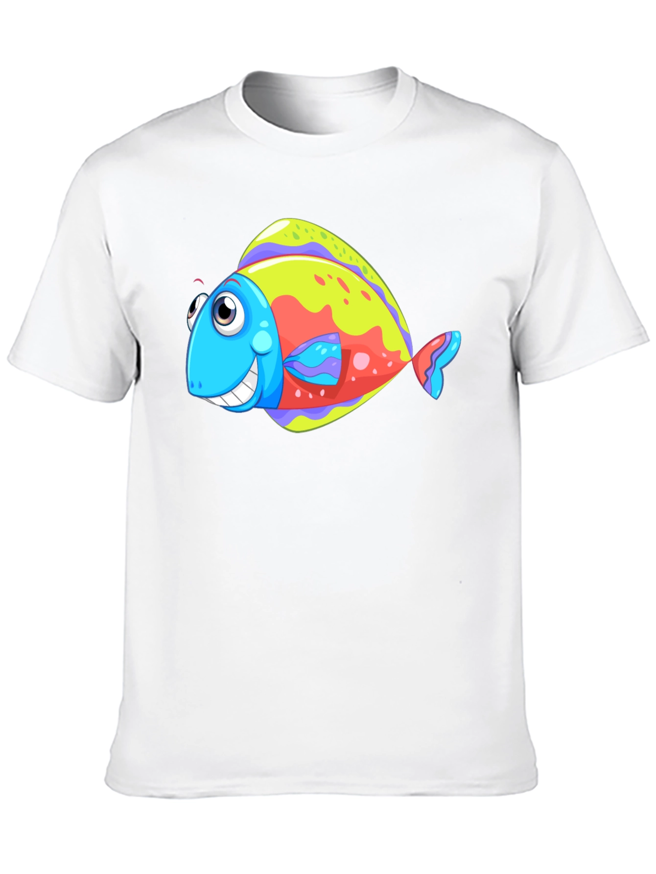 Funny Fish Graphic Tee - Black Cotton T-Shirt