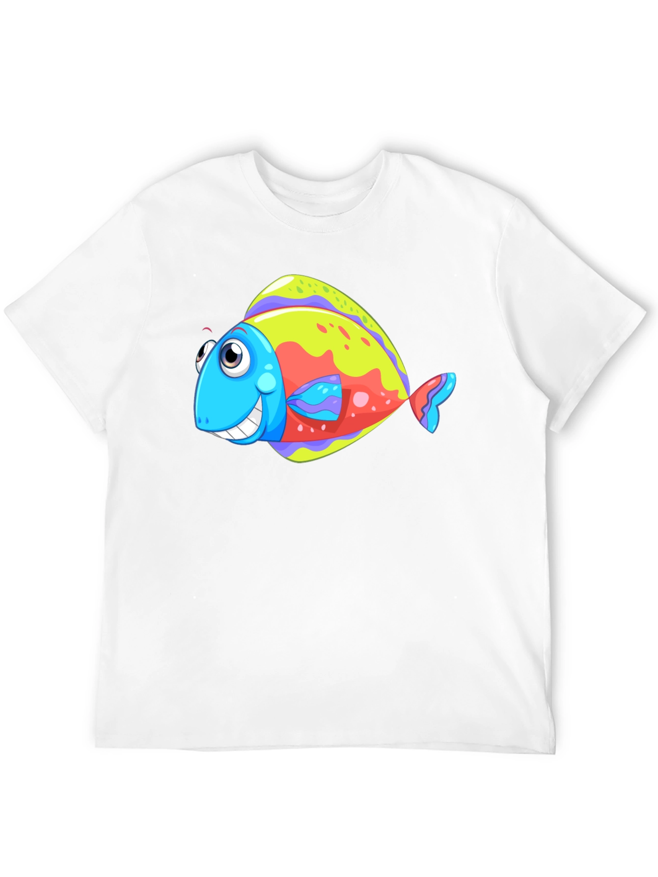 Funny Fish Graphic Tee - Black Cotton T-Shirt