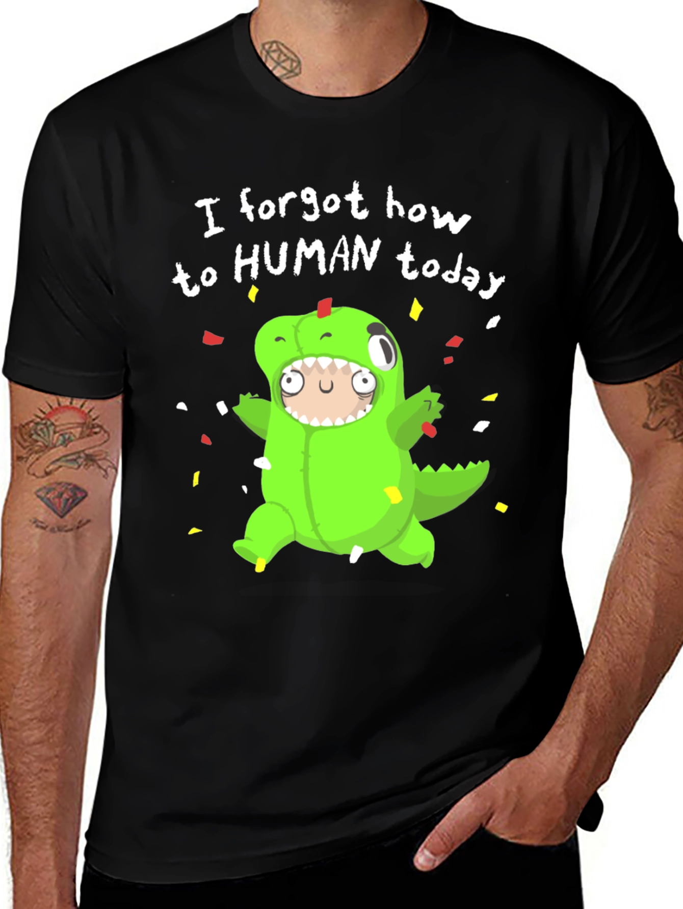 Dinosaur Costume T-Shirt: I Forgot How To Human