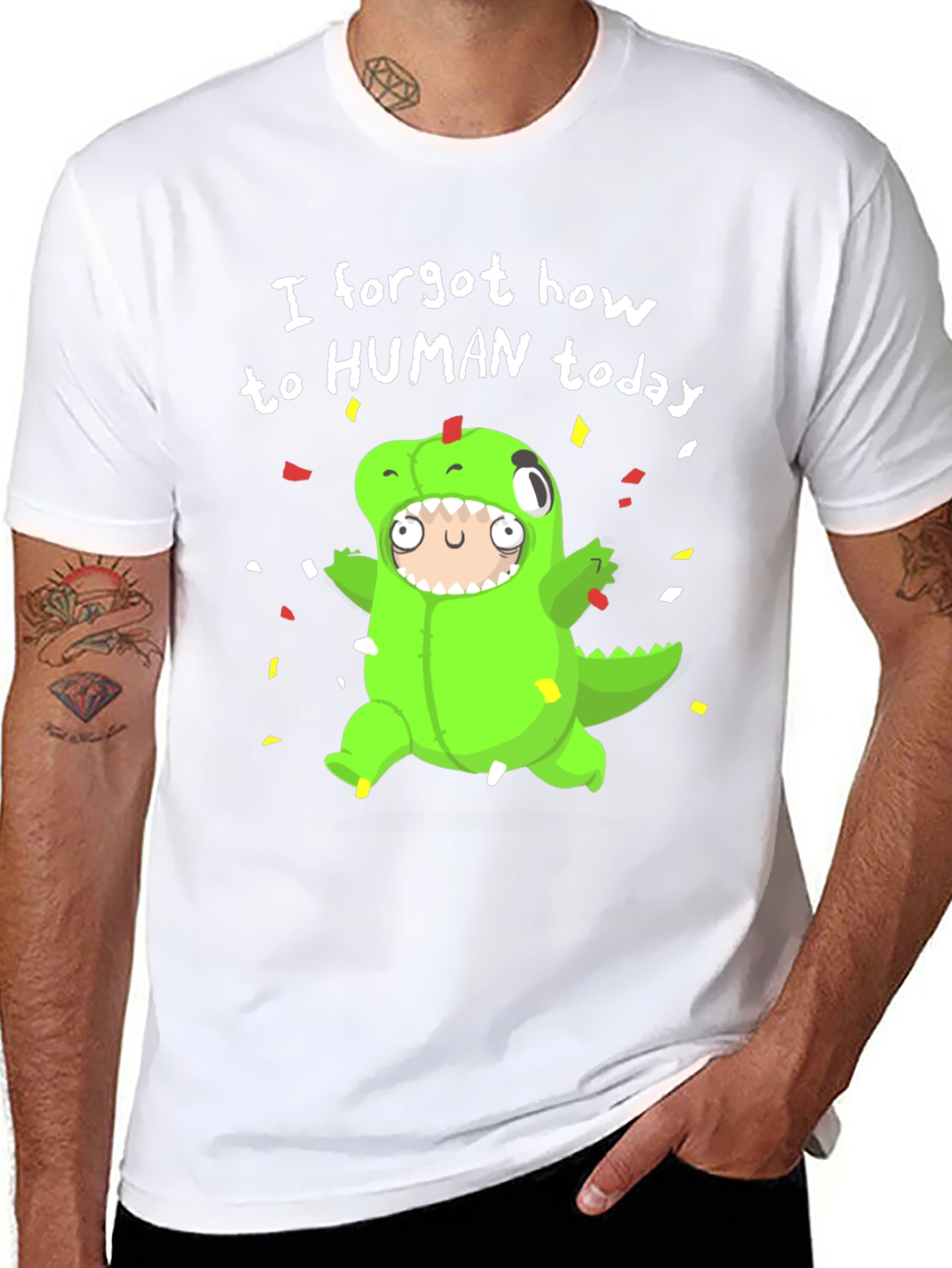 Dinosaur Costume T-Shirt: I Forgot How To Human