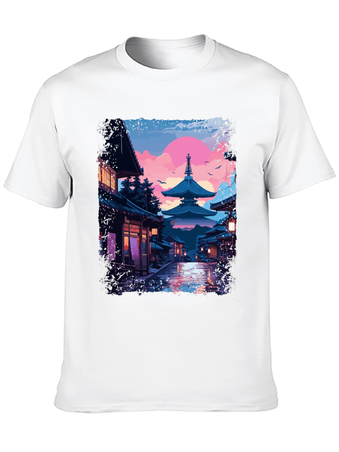 Japanese Pagoda T-Shirt - Artistic Graphic Tee