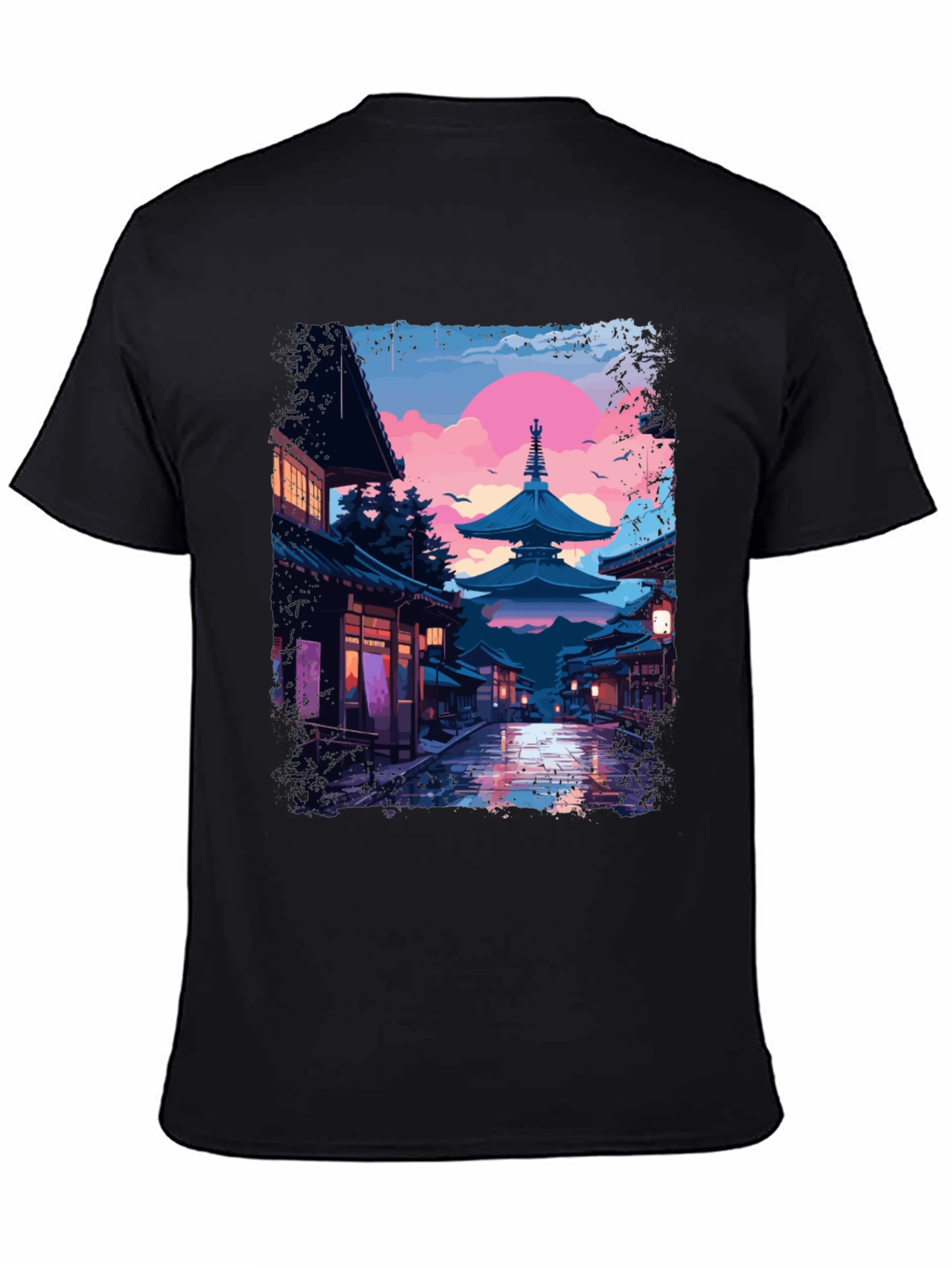 Japanese Pagoda T-Shirt - Artistic Graphic Tee