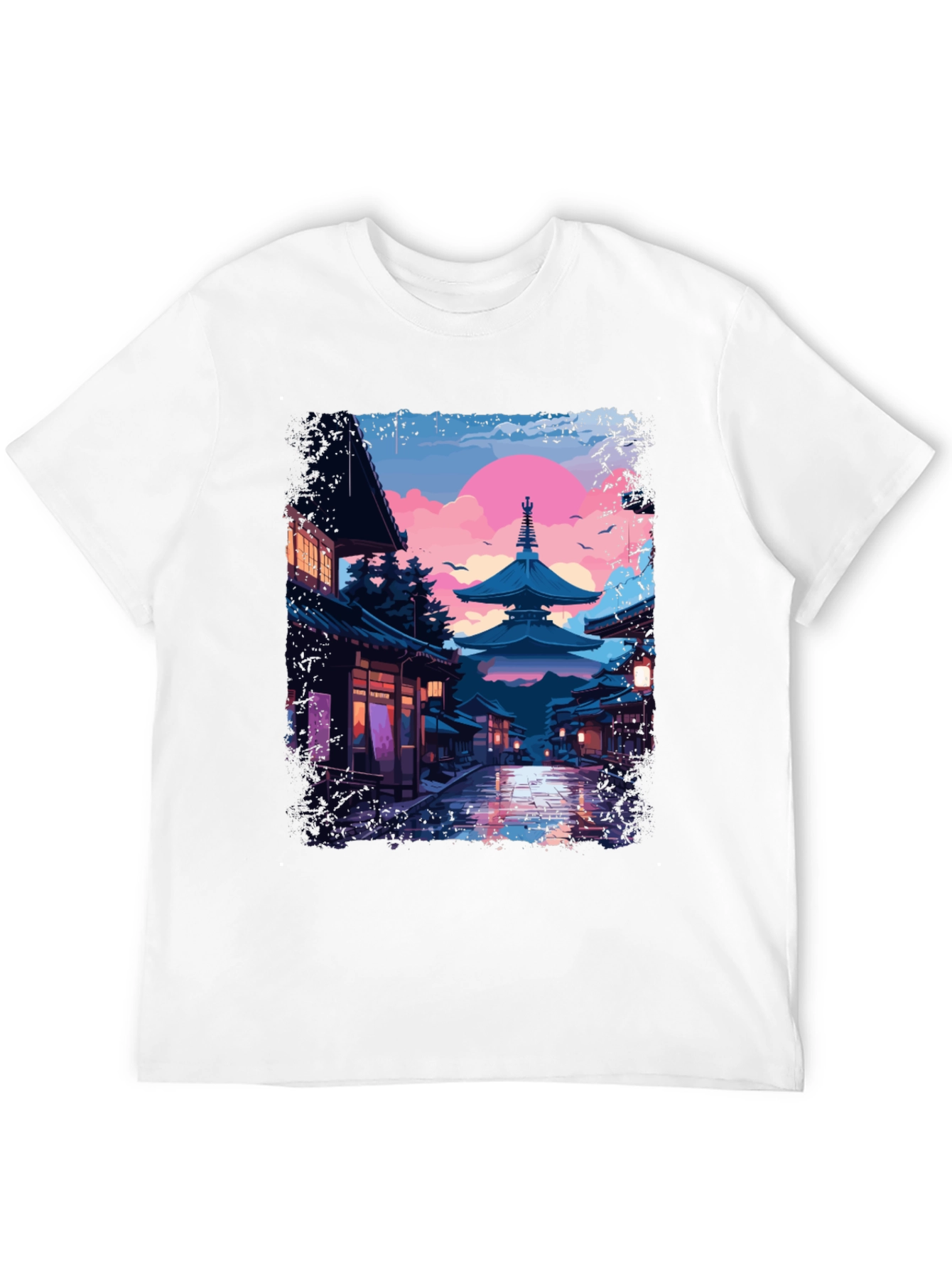 Japanese Pagoda T-Shirt - Artistic Graphic Tee