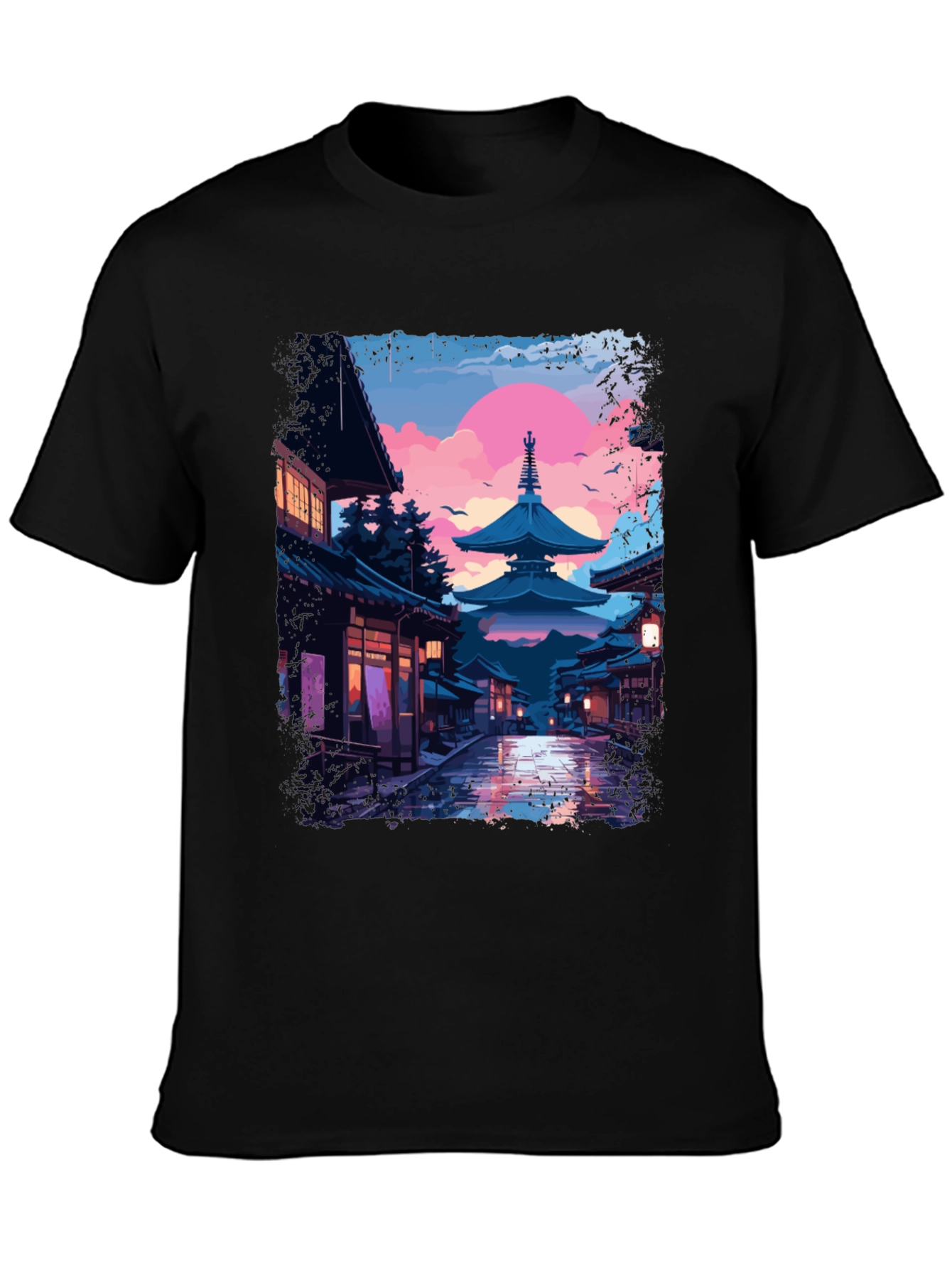 Japanese Pagoda T-Shirt - Artistic Graphic Tee