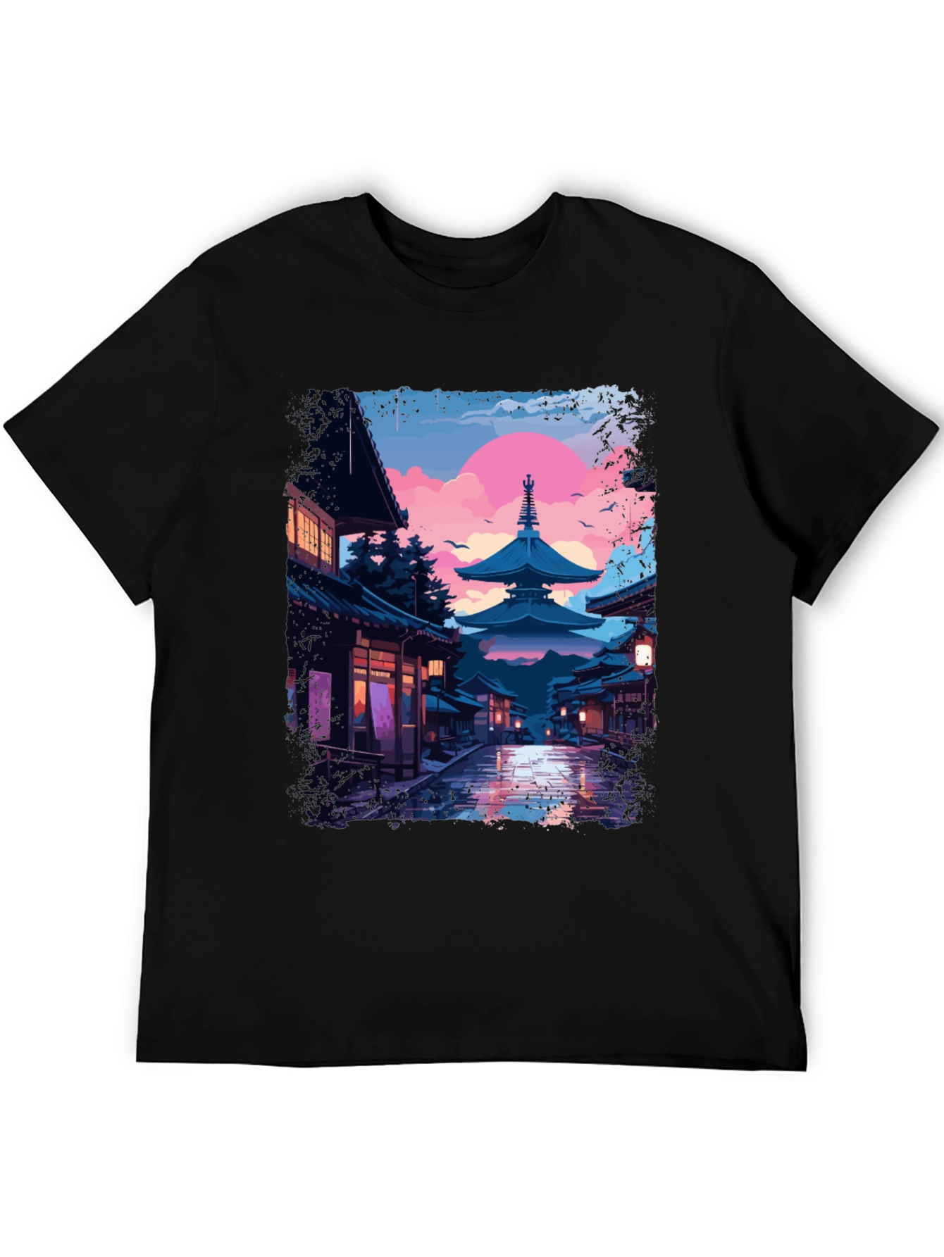 Japanese Pagoda T-Shirt - Artistic Graphic Tee