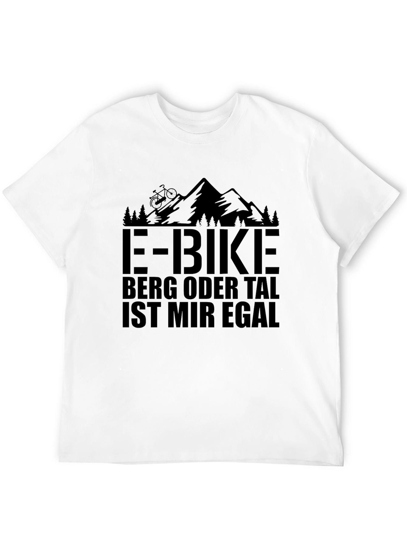 E-Bike Mountain Design Black T-Shirt