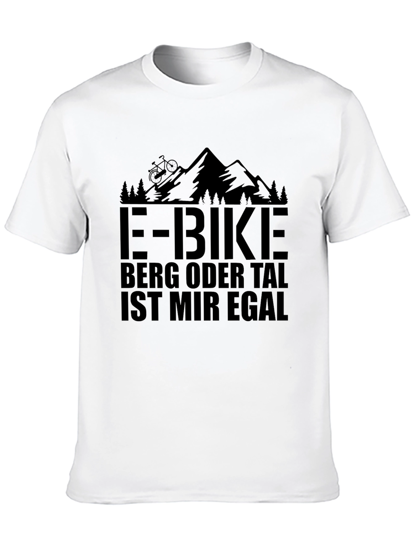 E-Bike Mountain Design Black T-Shirt