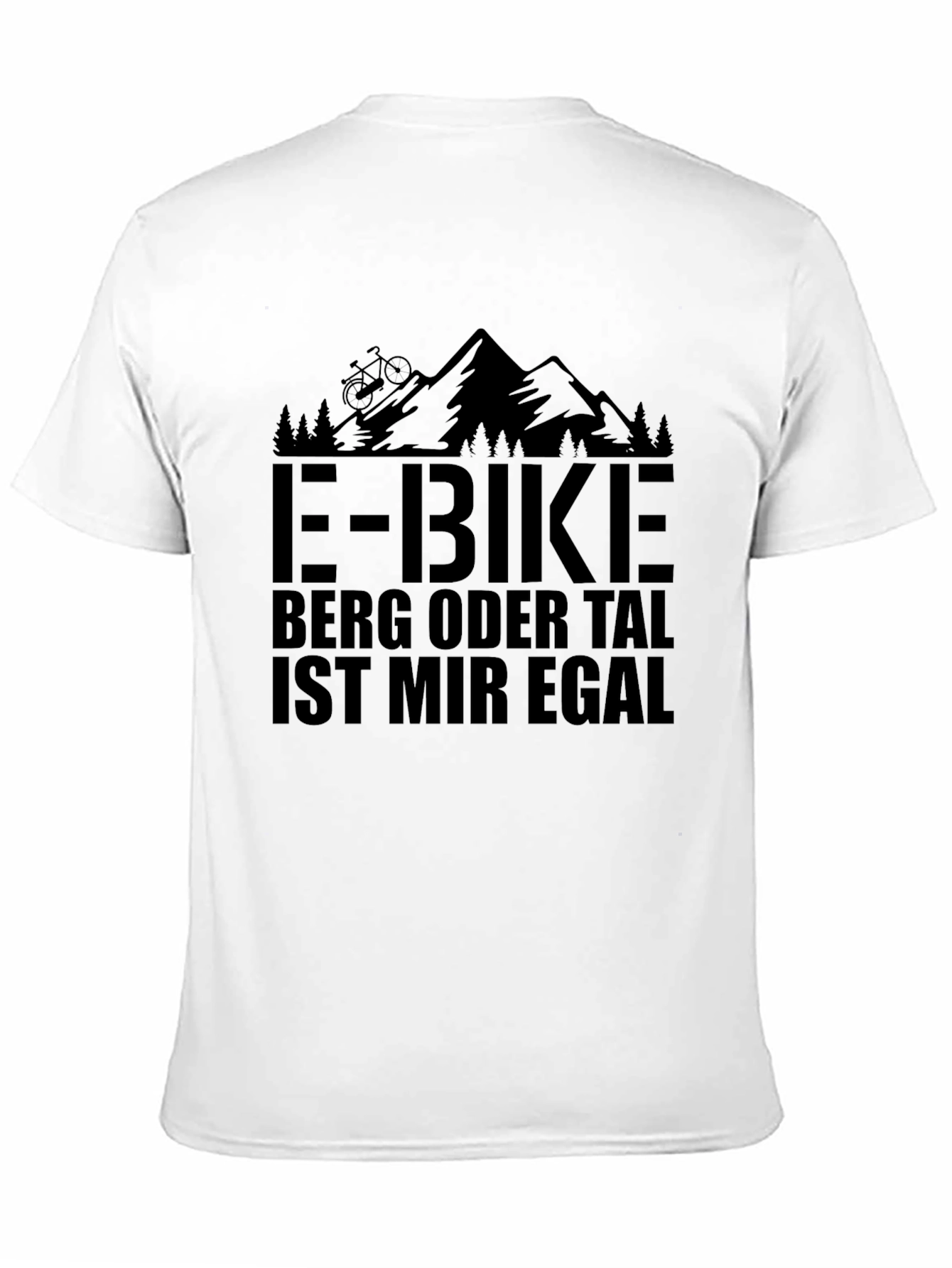 E-Bike Mountain Design Black T-Shirt