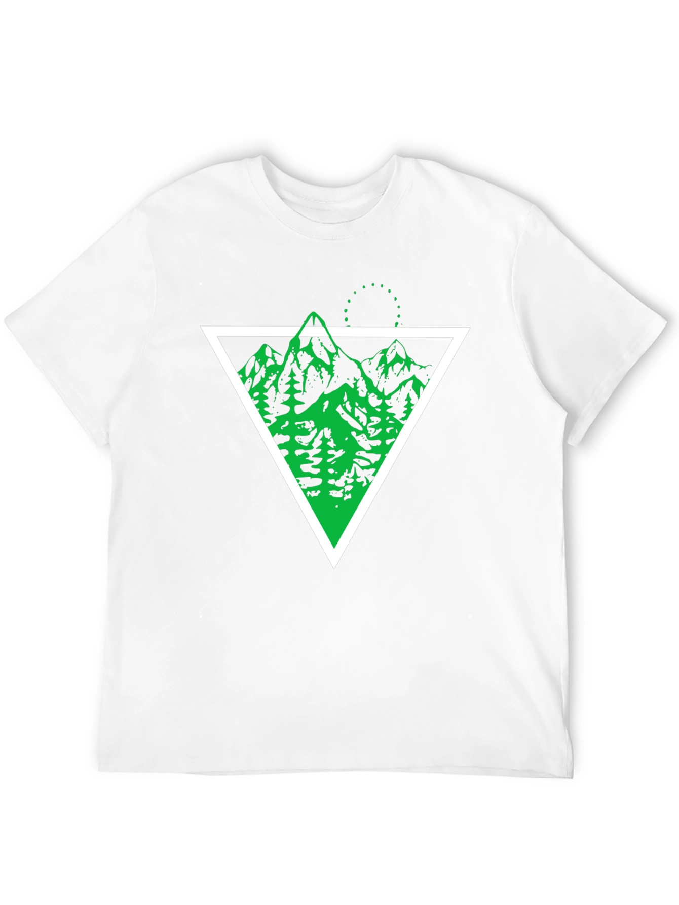 Geometric Mountain Graphic Tee - Black